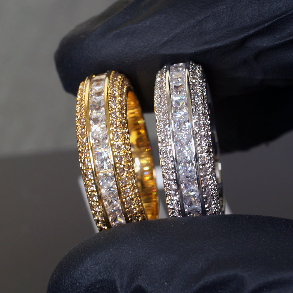 14K Gold Princess Cut Diamond Eternity Ring for Women - Perfect for Anniversary, Engagement & Wedding Bands - Elegant Gift for Her