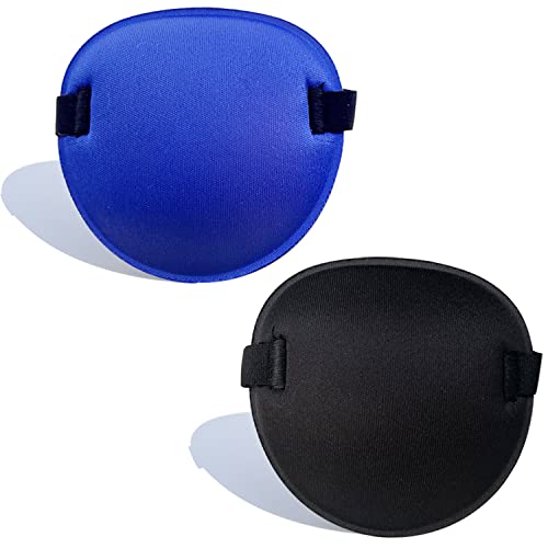 2PCS Soft Medical Eye Patches - Adjustable Amblyopia & Lazy Eye Cover for Kids & Adults - Breathable Pirate Eye Patch (2 Colors) - Perfect for Post-Surgery Recovery, Eye Therapy & Costume Parties