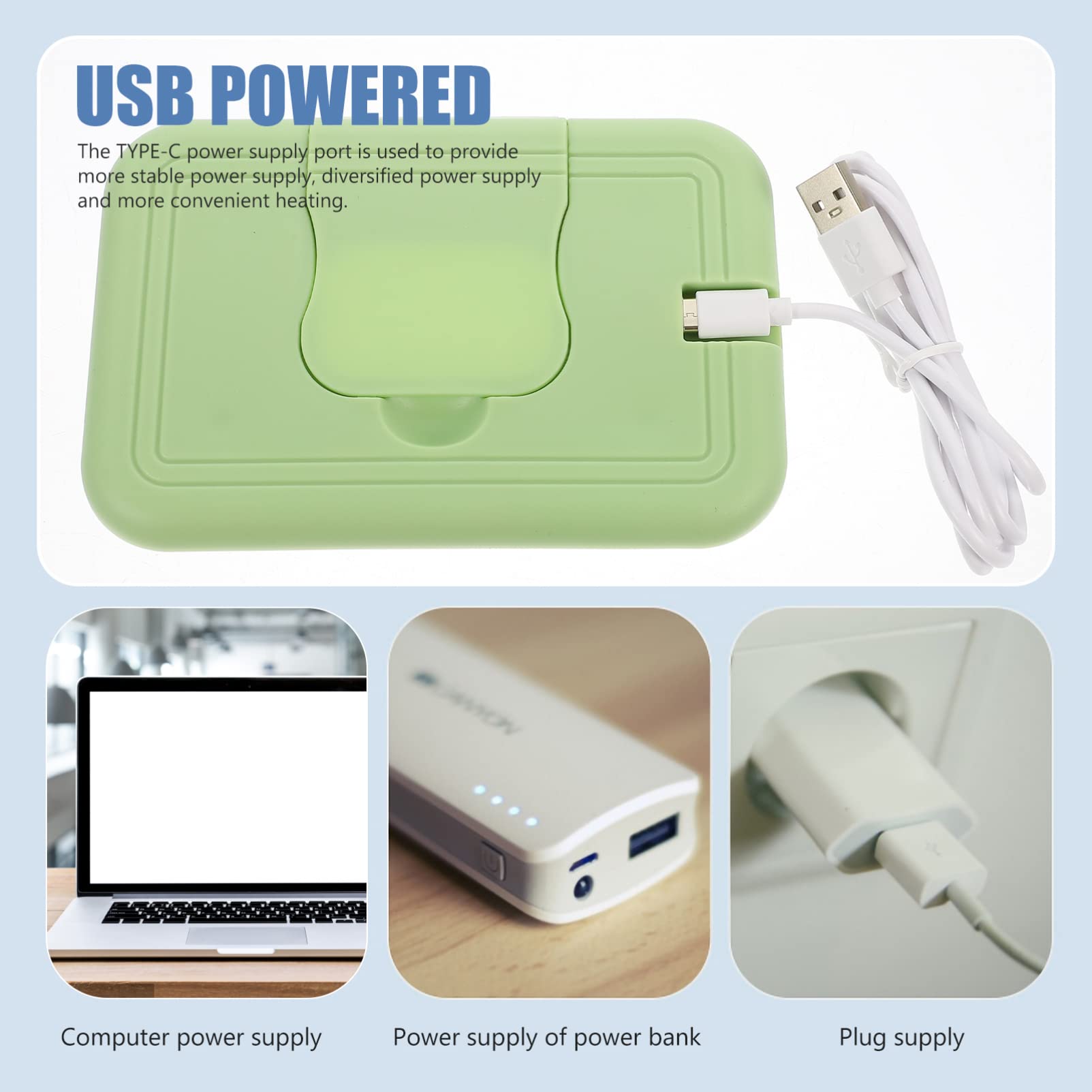 **Portable Baby Wipe Warmer for Newborns - Green | Soft & Gentle Heated Wipes for Diaper Changes at Home & Travel**