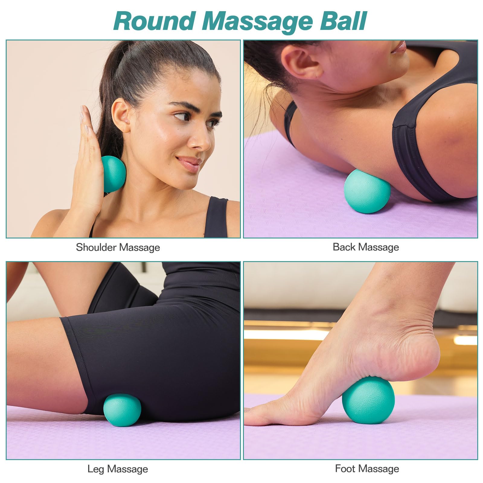 5 in 1 Foam Roller Set - Trigger Point Foam Back Roller, Muscle Roller Stick, Massage Ball & Stretching Band for Deep Tissue Massage, Pilates, Yoga & Fitness | Relieve Muscle Pain, Improve Flexibility & Recovery for Athletes, Gym & Home Workouts