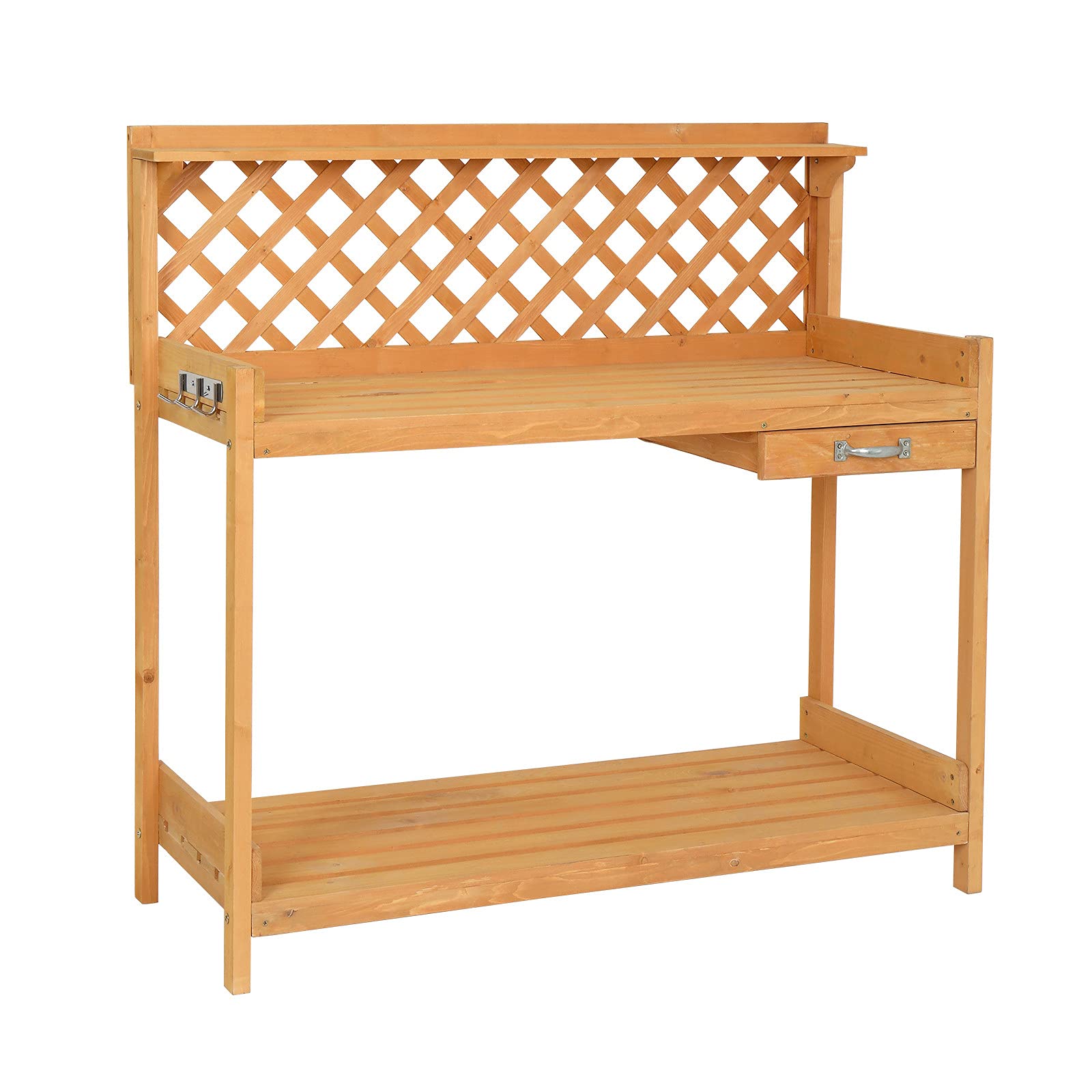 Premium Garden Workbench with Drawer - Heavy Duty Potting Bench Table for Planting, Gardening & Crafting - Perfect Outdoor Work Station for DIY, Flower Arranging & Garden Tool Storage