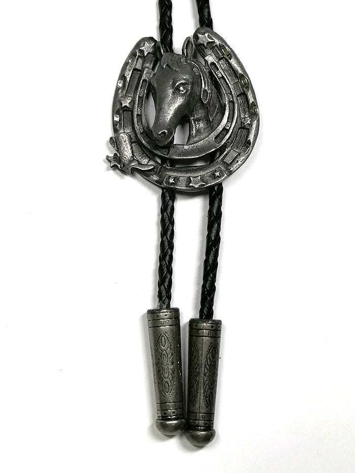 Fashionwest 16410 Western Bolo Tie with Horseshoe Design - Perfect for Cowboy, Rodeo, and Country Style Outfits
