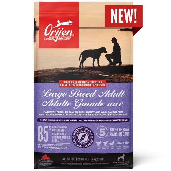 Orijen Premium Adult Large Breed Dry Dog Food - High Protein Grain-Free Recipe for Active Dogs - Ideal for Large Breeds Like German Shepherds & Labradors