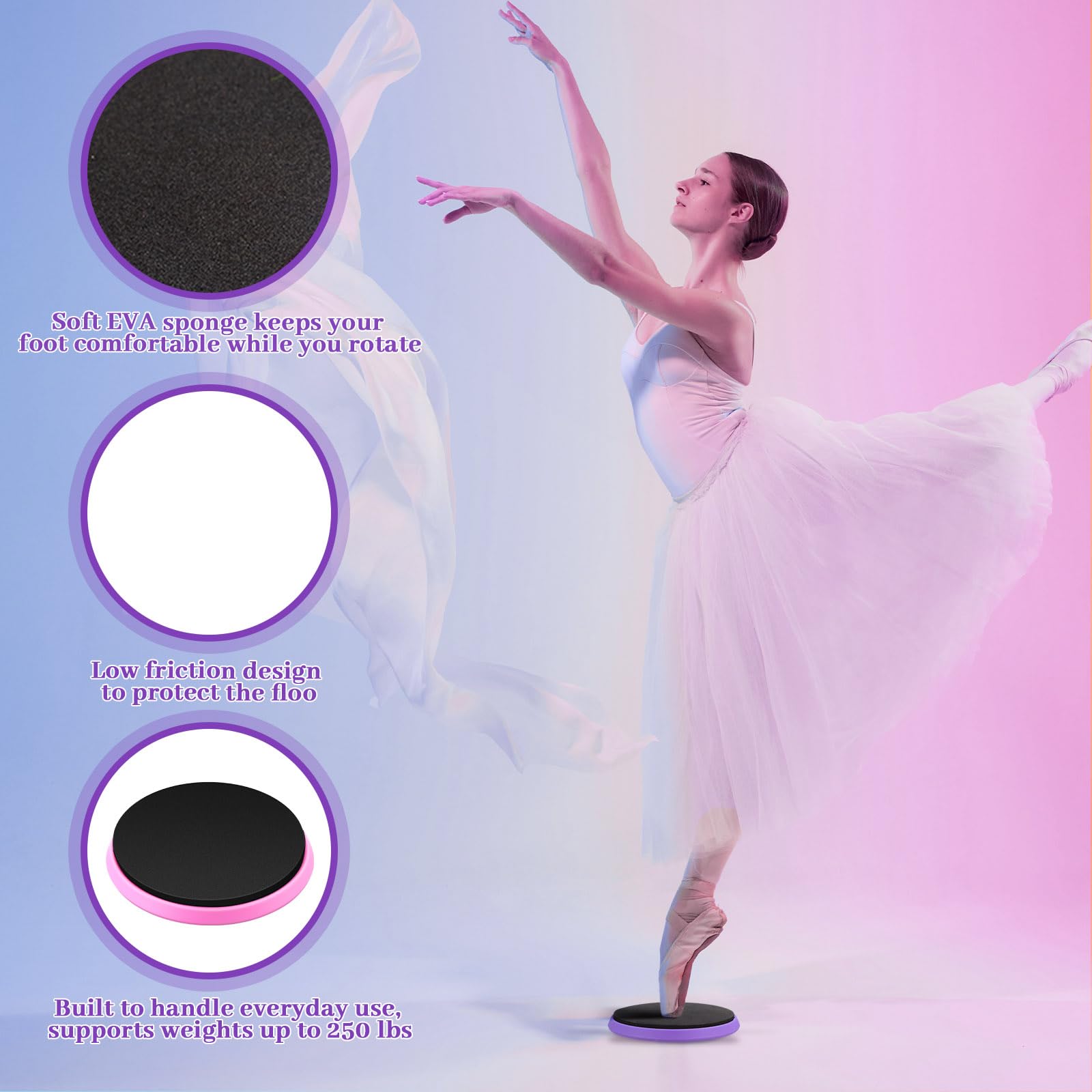 3 Pcs Spinner Boards for Dancers - Ice Skating Spinner Training Equipment for Skaters, Cheerleaders & Gymnasts - Improve Turns, Balance & Stability - Perfect for Home Practice, Studio Training & Skill Development