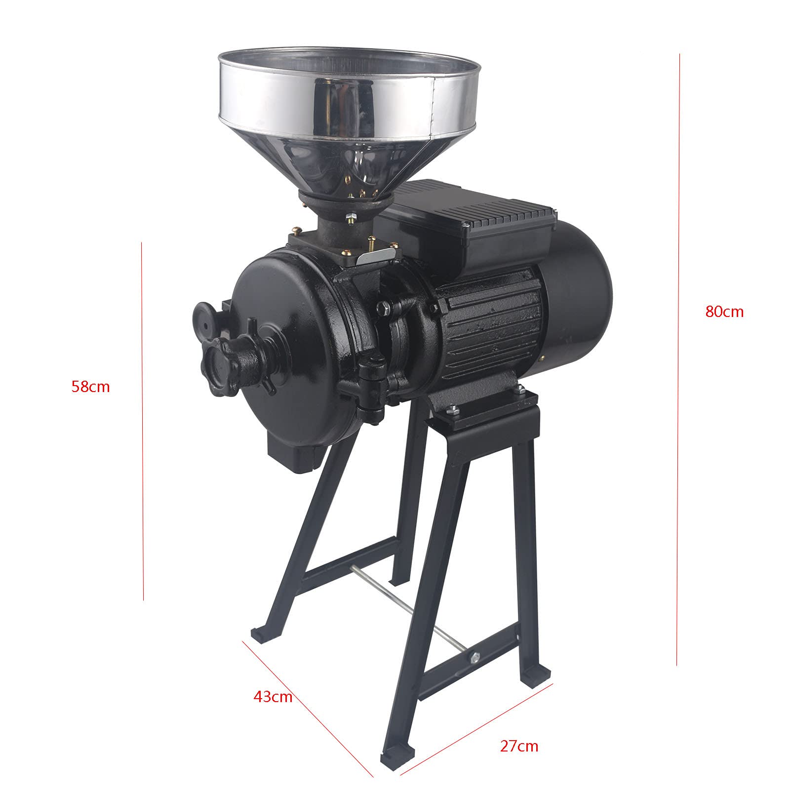 3000W Electric Grain Grinder Mill - Commercial Corn, Wheat & Spice Grinder Machine with Funnel - 110V Flour Mill for Cereals, Beans & Coffee - Perfect for Home Baking, Restaurant & Coffee Shop Use