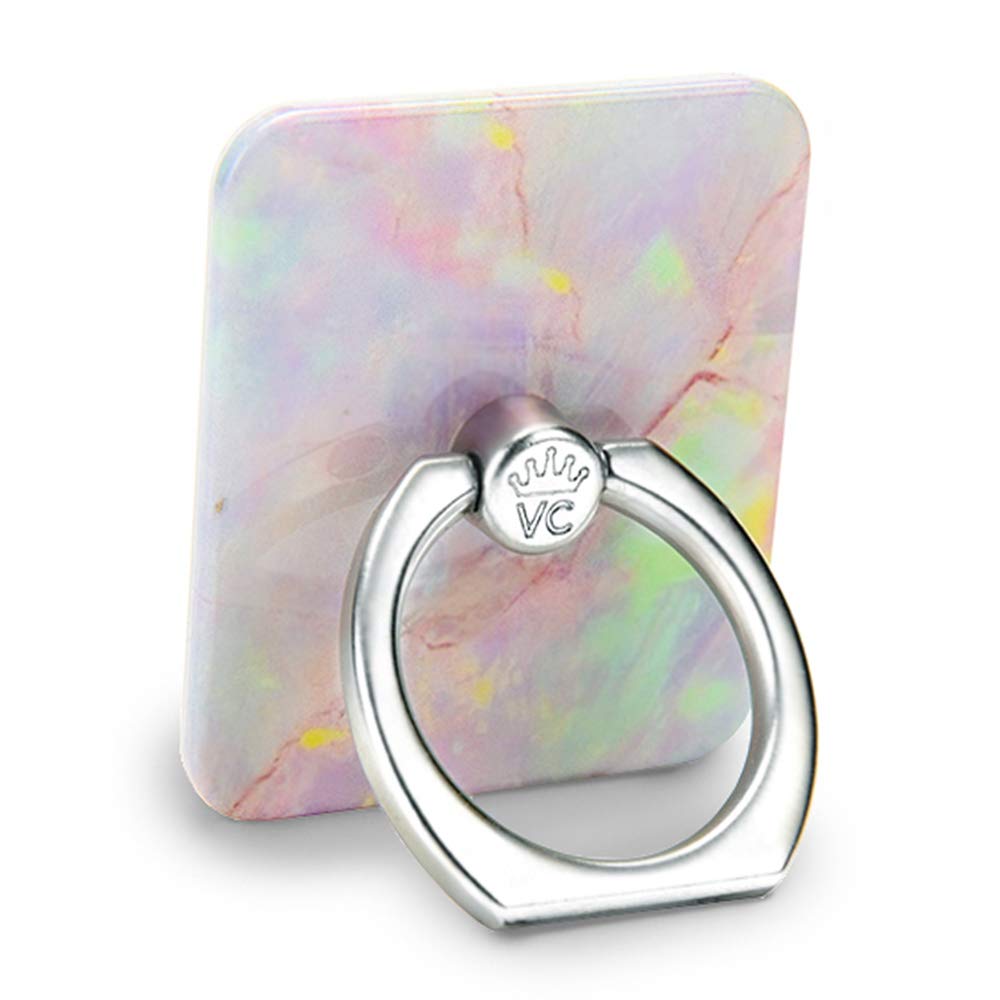 Velvet Caviar Phone Ring Holder - Adjustable Finger Grip & Stand for iPhone, Galaxy - Secure Phone Grip Compatible with Most Cases (Excludes Silicone/Leather) - Pink Marble Design - Perfect for Selfies, Videos & Hands-Free Use