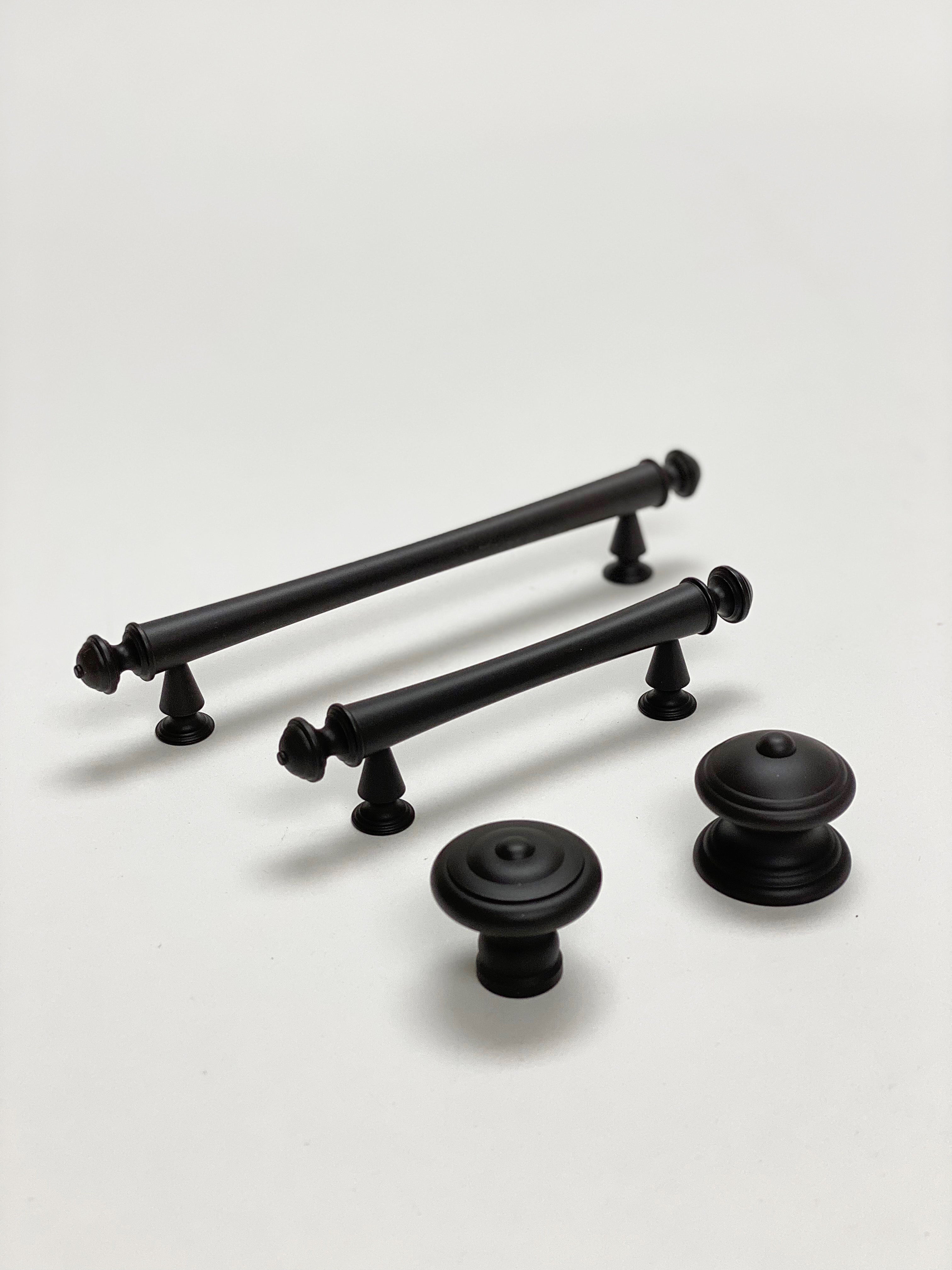 Oil Rubbed Bronze Emmeline Cabinet Knobs and Drawer Pulls - Vintage Style Hardware for Kitchen & Bathroom Cabinets, Dressers, and Furniture (Set of 10) - Perfect for Home Renovation and DIY Projects