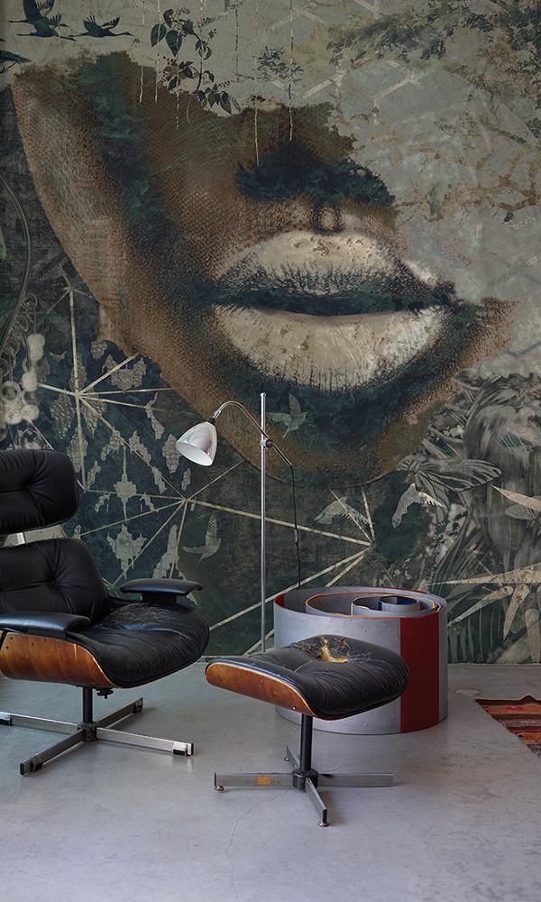 Brown African Queen Mural Wallpaper M9466 - Peel and Stick Removable Wallpaper for Bedroom, Living Room, or Office Decor - Sample Size