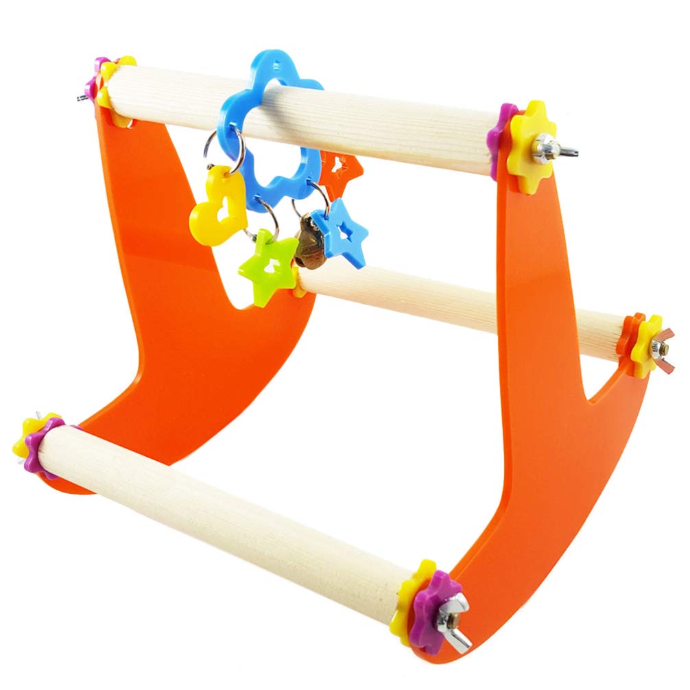 Balacoo Parrot Training Stand with Swing - Durable Bird Perch & Play Toy for Parrots, Cockatiels, Conures | Perfect for Cage Accessories, Playtime & Training Exercises