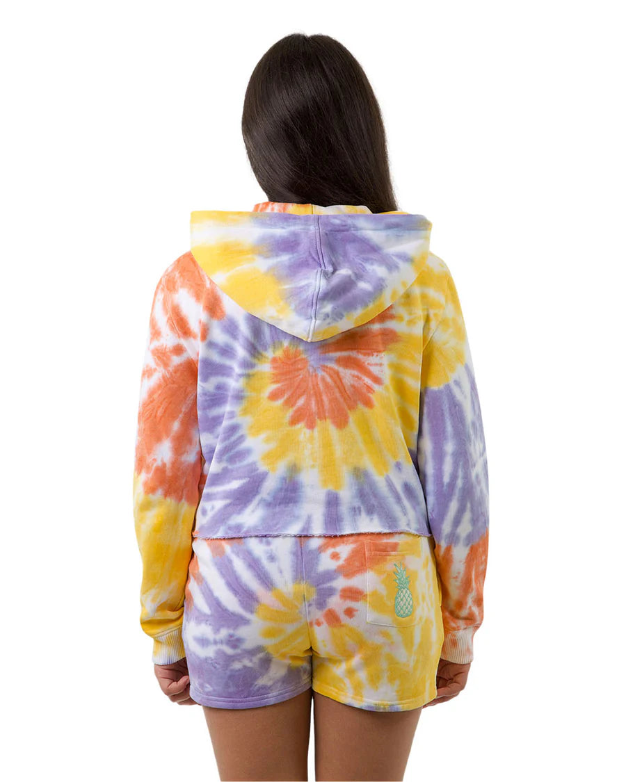 Santa Cruz SC Tropic Strip Front Girls Hoodie - Soft Cotton Pullover with Striped Design - Perfect for School, Beach & Casual Wear
