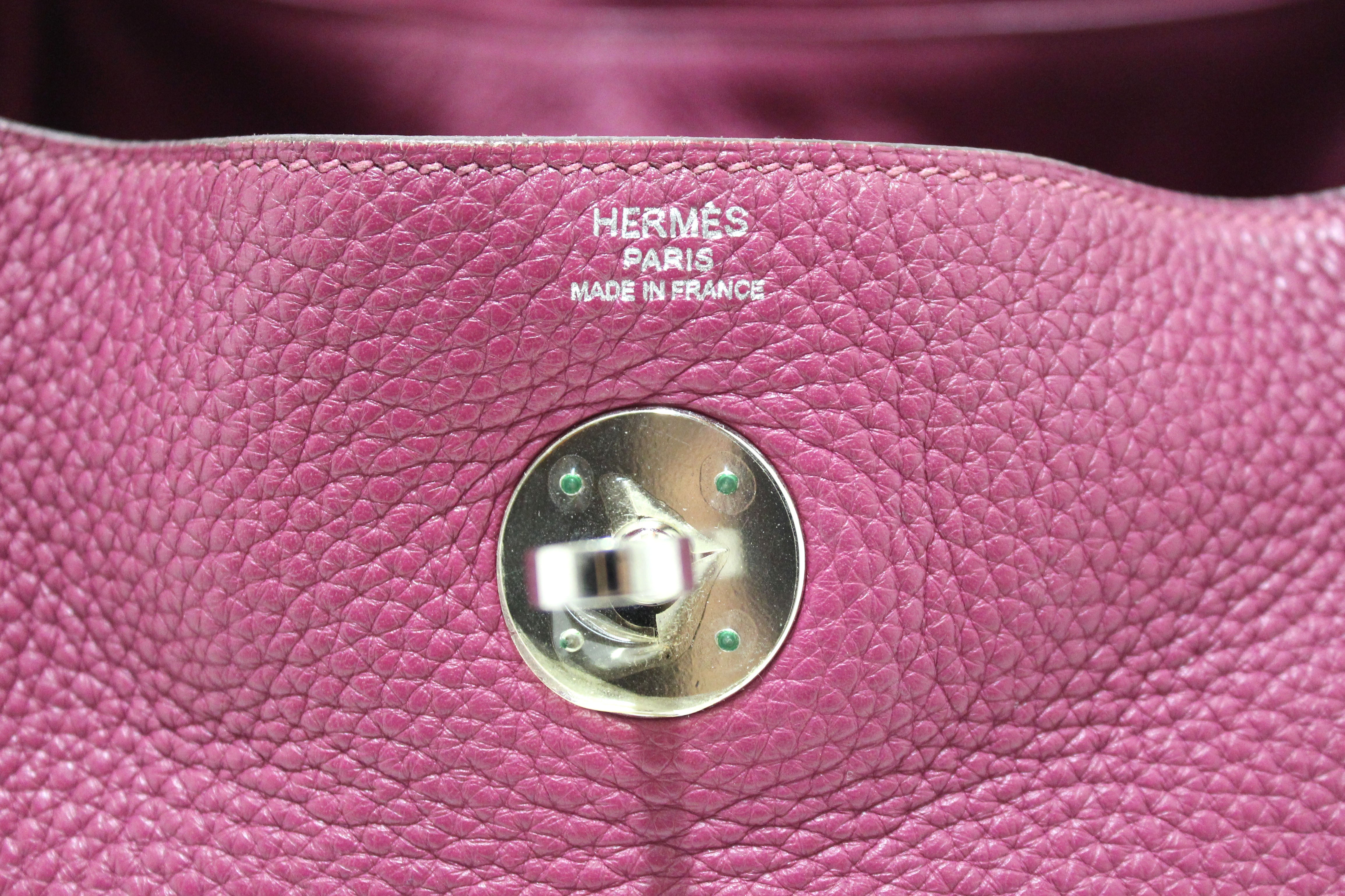 Authentic Hermes Rose Purple Togo Leather Lindy 26 Handbag & Shoulder Bag - Luxury Designer Purse for Women, Perfect for Work, Travel & Special Occasions