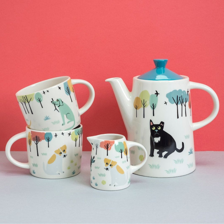 Premium Dog Teatime Tableware Set - Ceramic Bowl & Plate for Small Dogs - Perfect for Puppy Tea Parties & Birthday Celebrations