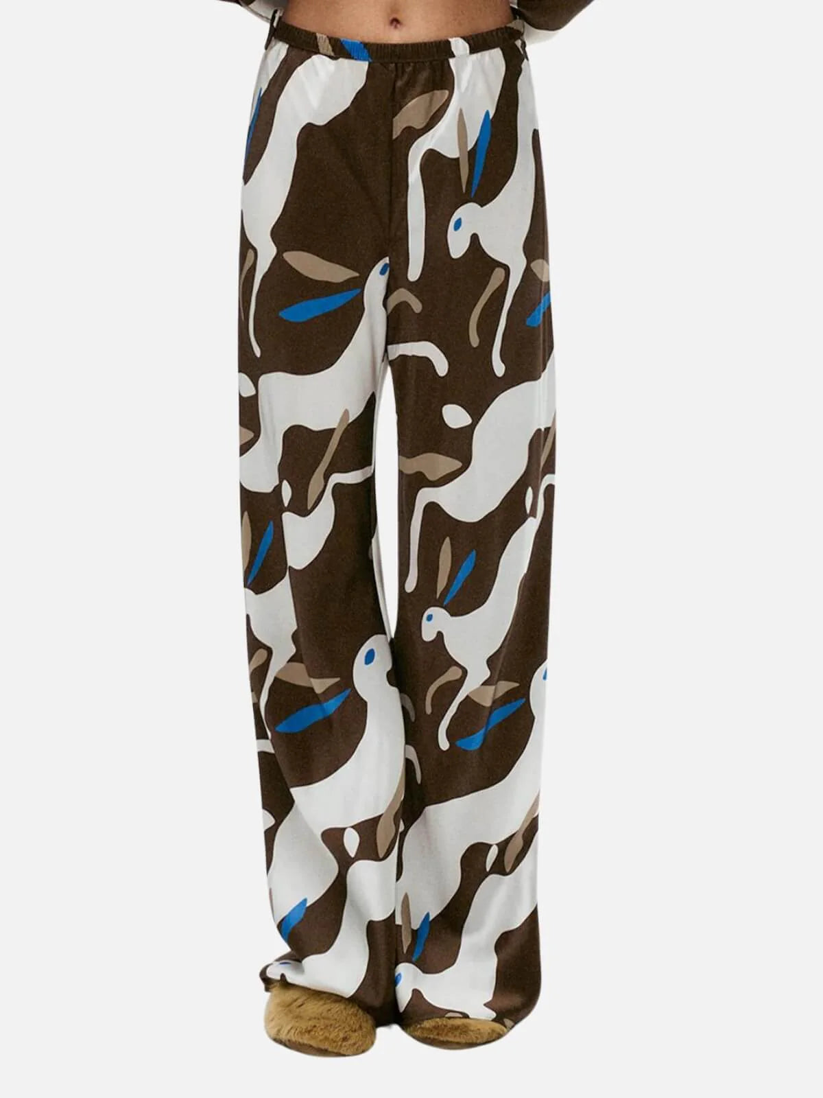 Bias Cut Pants in Rabbit Dark Earth - Stylish & Comfortable Women's Trousers for Work, Travel & Casual Wear