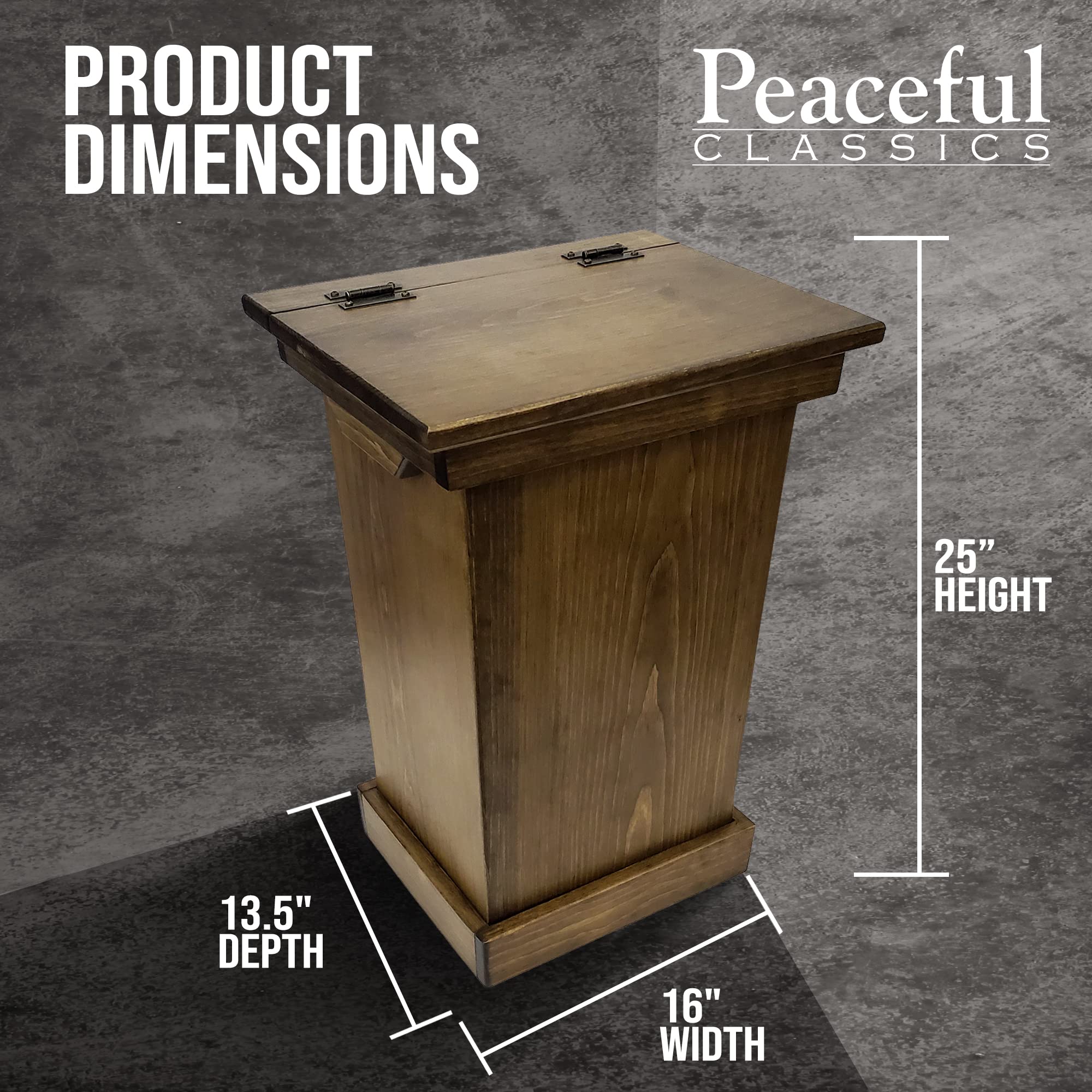 Amish-Made Wooden Hidden Trash Can Cabinet - Handcrafted Walnut Waste Bin Storage with Concealed Design | Stylish Kitchen Garbage Can for Home, Office & Restaurant Use