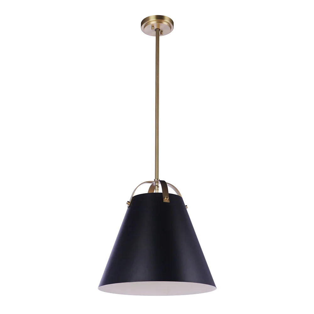 Blakely 1 Light Pendant in Black & Aged Brass - Modern Farmhouse Ceiling Light Fixture for Kitchen, Dining Room, or Entryway
