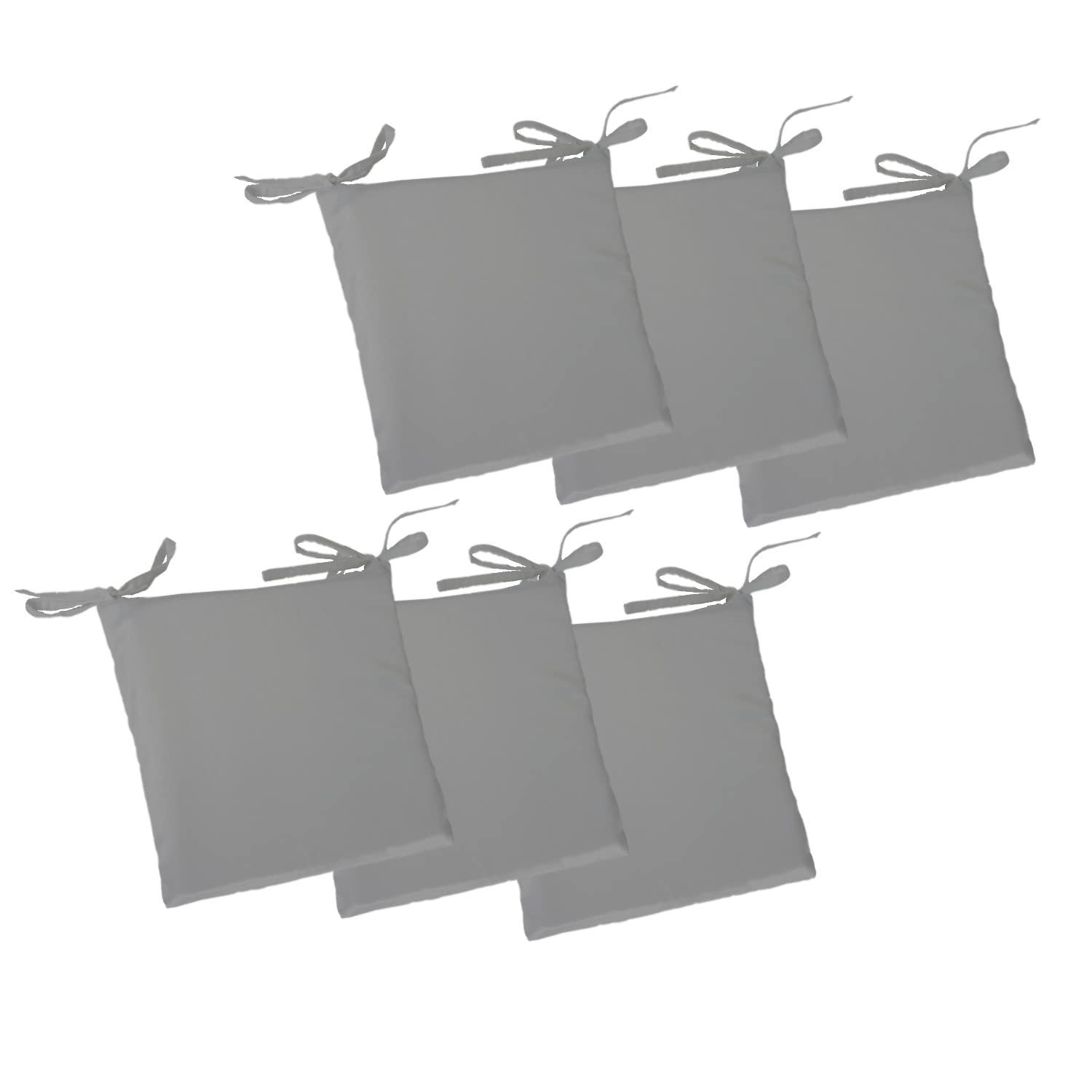 6 Pack 40x40x4 cm Solid Color Cotton Chair Cushions - 100% Cotton Cover, 4cm Thick, Removable & Washable in 30 Colors - Customizable for Dining Chairs, Office Seats, and Home Decor