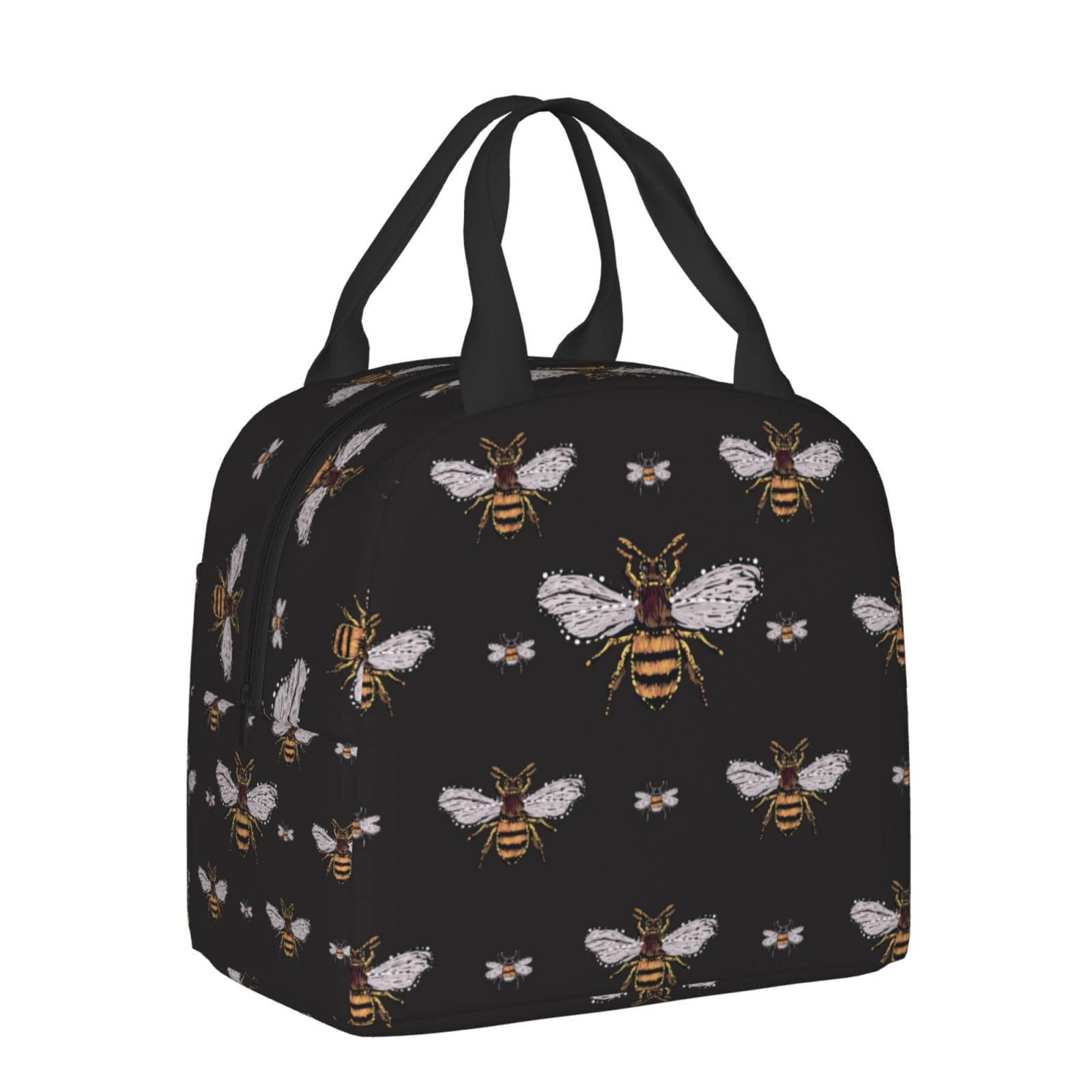 Insulated Honey Bee Lunch Box for Kids - Reusable Lunch Bag for Boys & Girls, Perfect for School, Camping, Hiking, Picnics, Beach & Travel - Keep Food Fresh for School Lunches & Outdoor Adventures