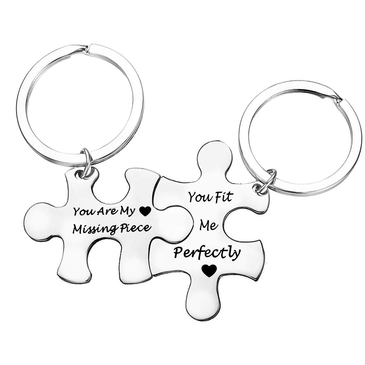 Valentine's Day Gifts for Couples - 'You Are My Missing Piece' Matching Keychain Set for Boyfriend & Girlfriend | Romantic Anniversary, Christmas & Birthday Presents | Perfect for Long-Distance Relationships & Special Occasions