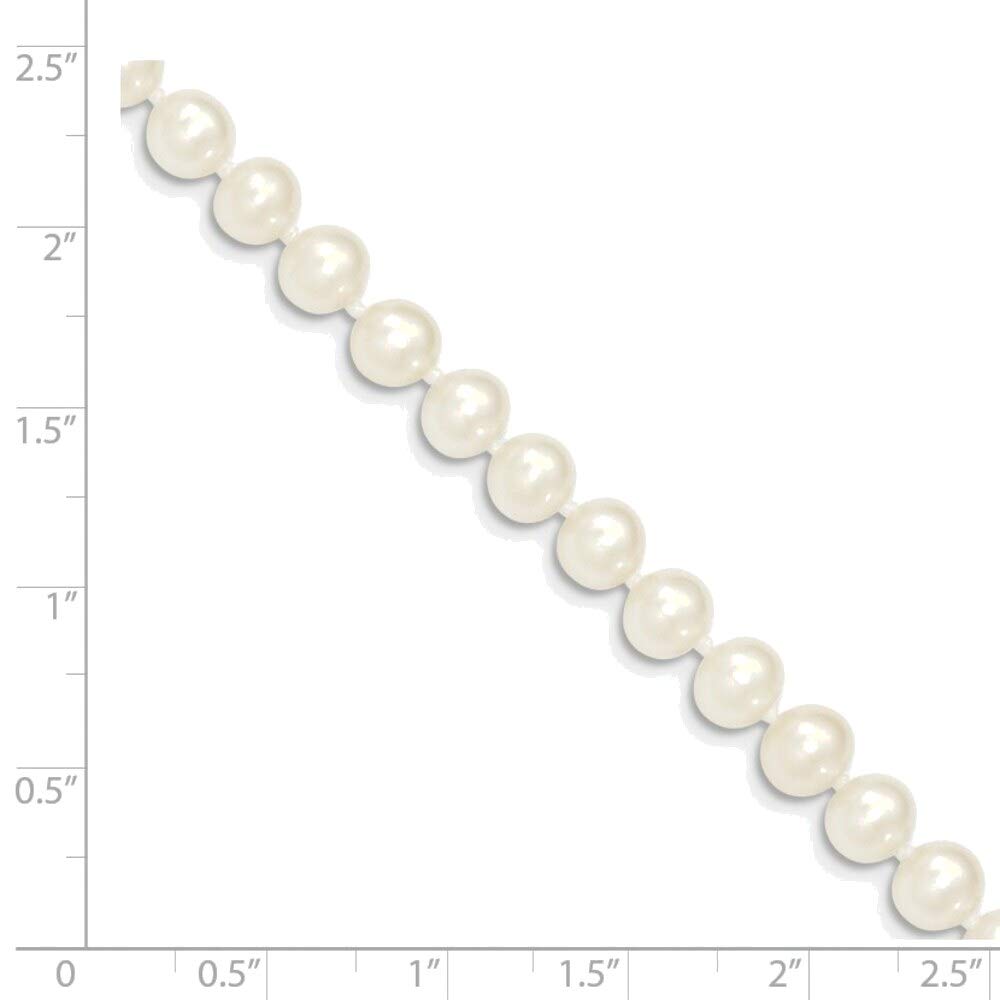Bonyak 14K Yellow Gold Freshwater Cultured Pearl Necklace - 6-7mm White Near Round Pearls for Women | Elegant Gift for Brides, Anniversaries & Special Occasions