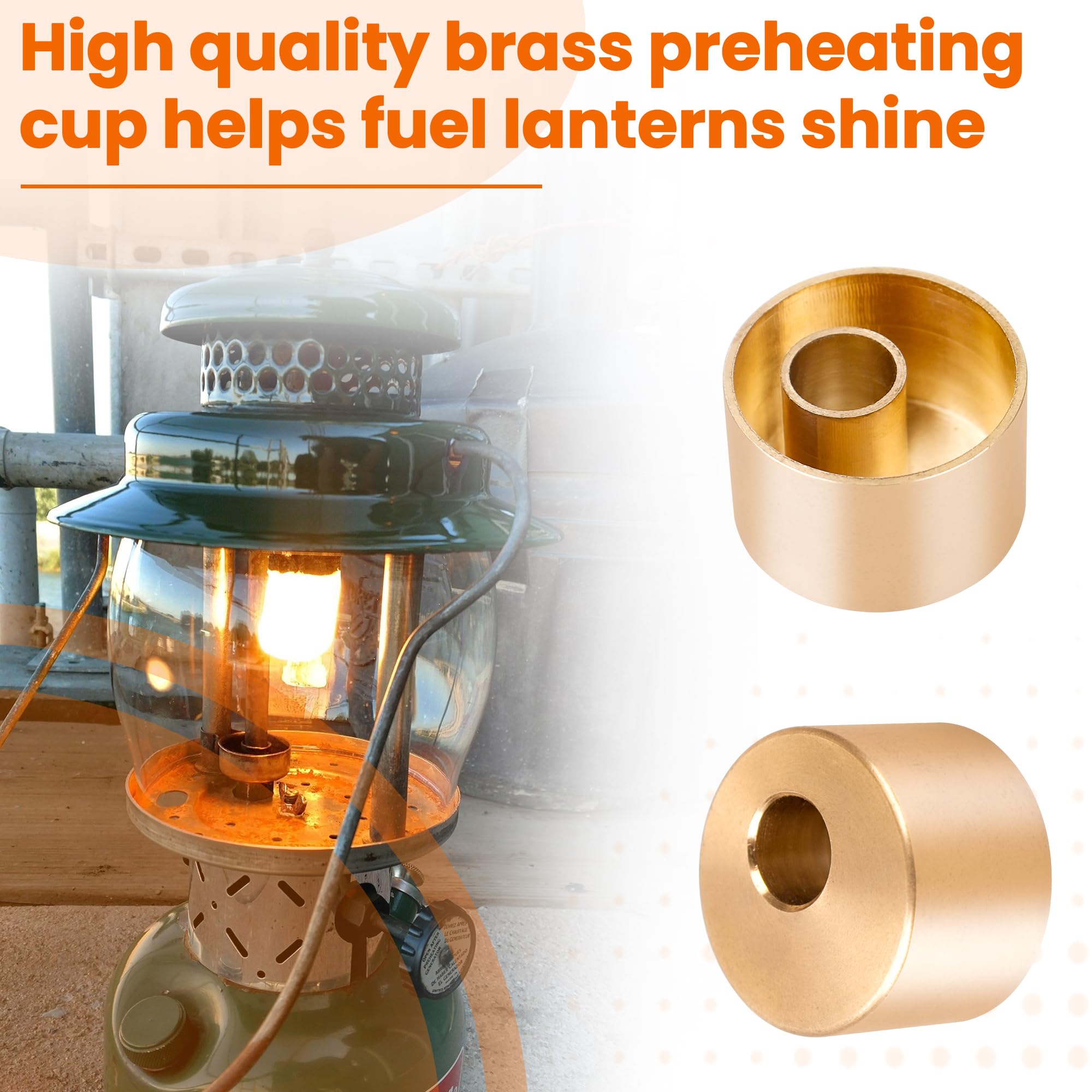 Coleman Lantern Preheater Cup - Brass Kerosene Lantern Accessory (Part #2015101) for Coleman 200A 242B Models - Perfect for Camping, Emergency Lighting & Outdoor Adventures