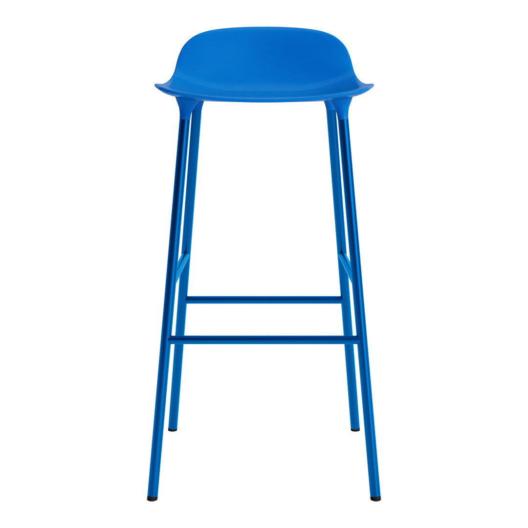 Modern Metal Bar Stools with Form Seat - Industrial Style Counter Height Stools for Kitchen Island, Home Bar & Dining Room