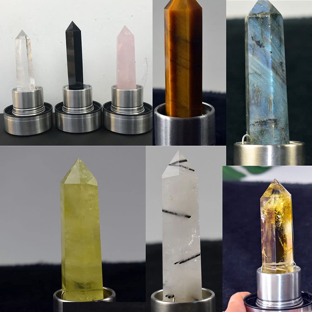 Natural Quartz Crystal Water Bottle - Portable Energy Cup for Infused Gem Water & Wellness