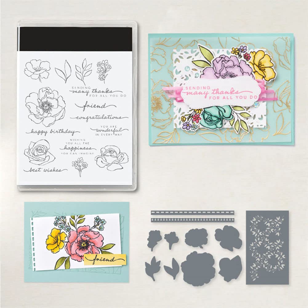 Premium Metal Cutting Dies & Stamps for Card Making - DIY Scrapbooking Arts & Crafts Supplies Kit - Multiple Styles for Handmade Greeting Cards, Invitations, Wedding Stationery & Paper Crafts