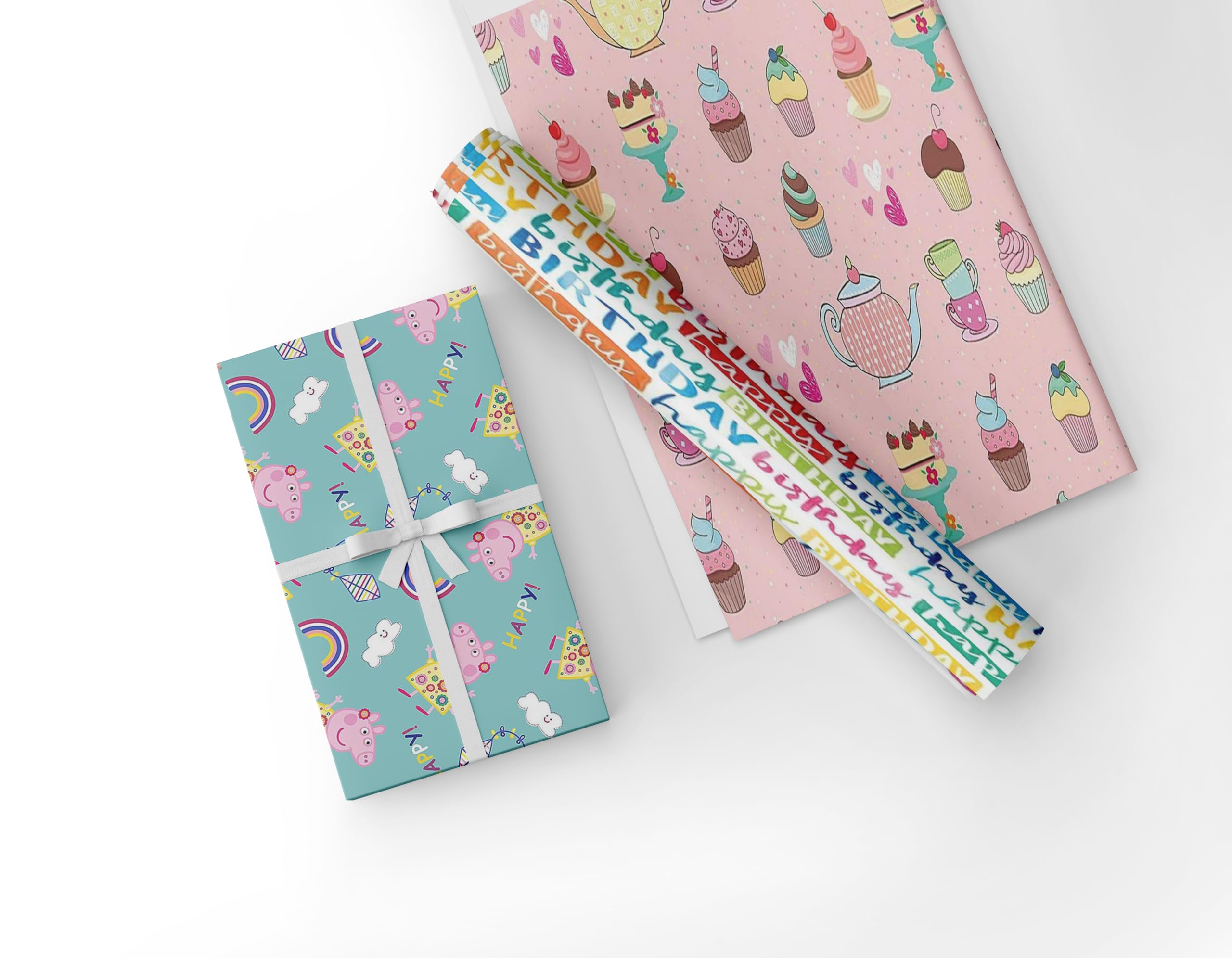 Accuprints Premium Gift Wrapping Paper Set - 6 Rolls of Multi-Design Wrapping Paper (20