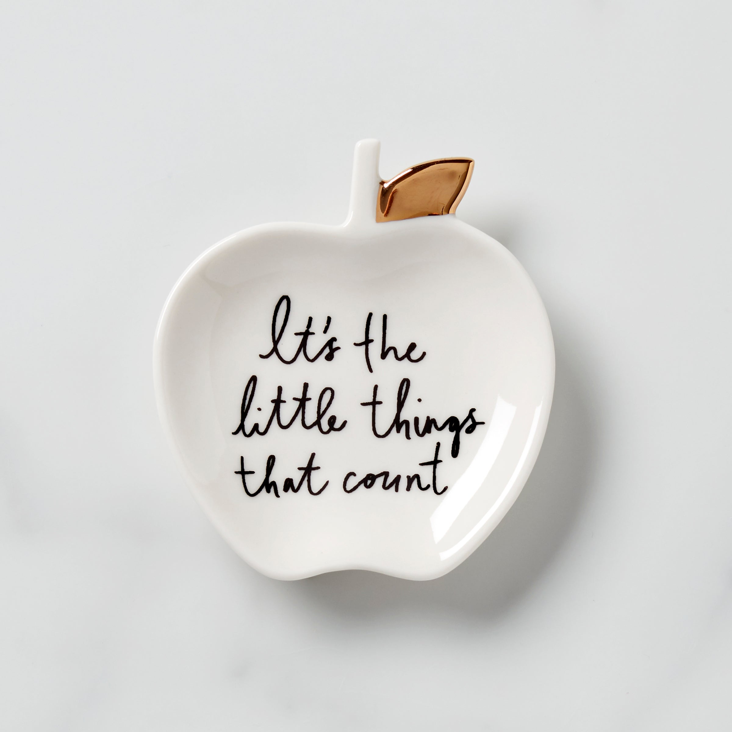 Charmed Life Apple Ring Dish - Elegant Jewelry Holder for Rings, Earrings & Small Accessories | Perfect for Nightstand, Bathroom & Vanity Organizer