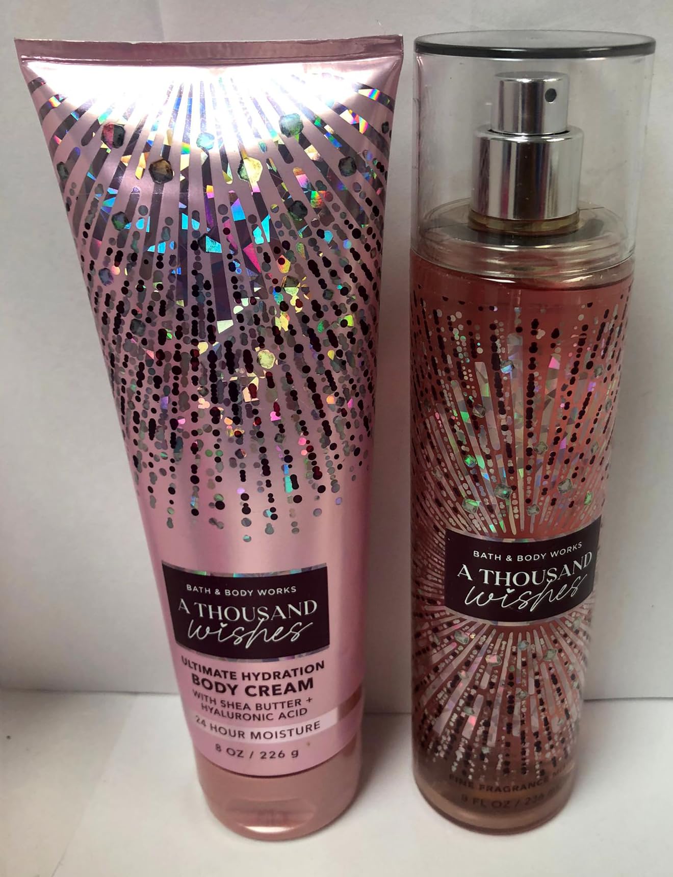 Bath and Body Works A Thousand Wishes Gift Set - Fine Fragrance Mist & Body Cream for Women, Luxurious Scented Body Care Duo, Perfect for Birthday Gifts, Anniversary Presents & Self-Care Pampering