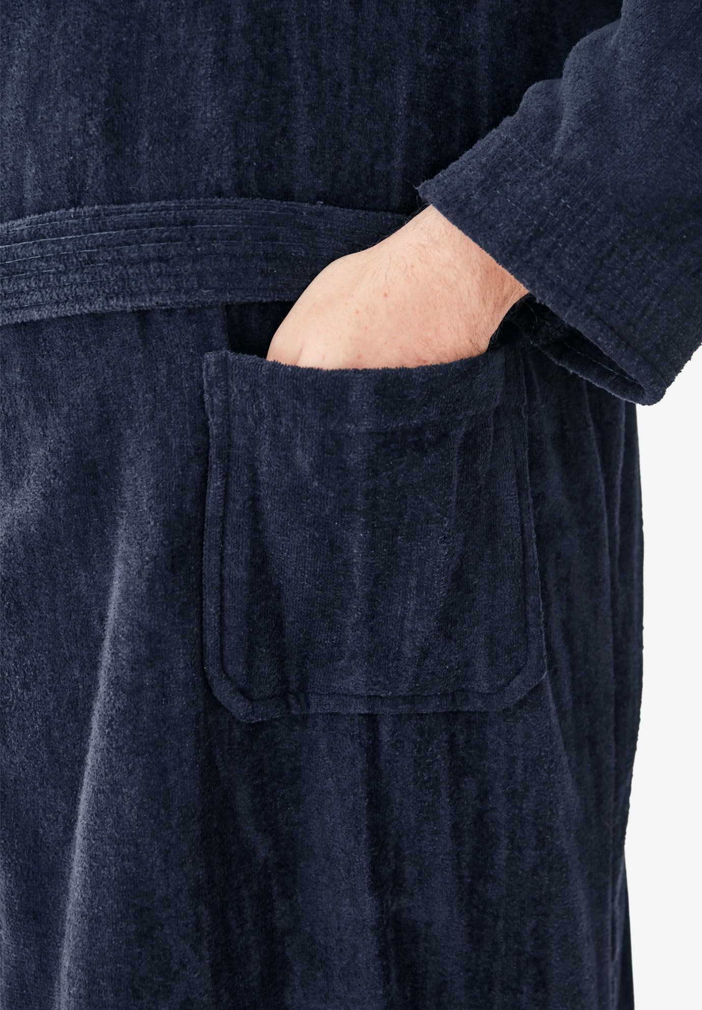 KingSize Men's Big & Tall Terry Velour Hooded Maxi Robe - Soft & Cozy Bathrobe for Lounge Wear, Spa Days & Relaxation at Home