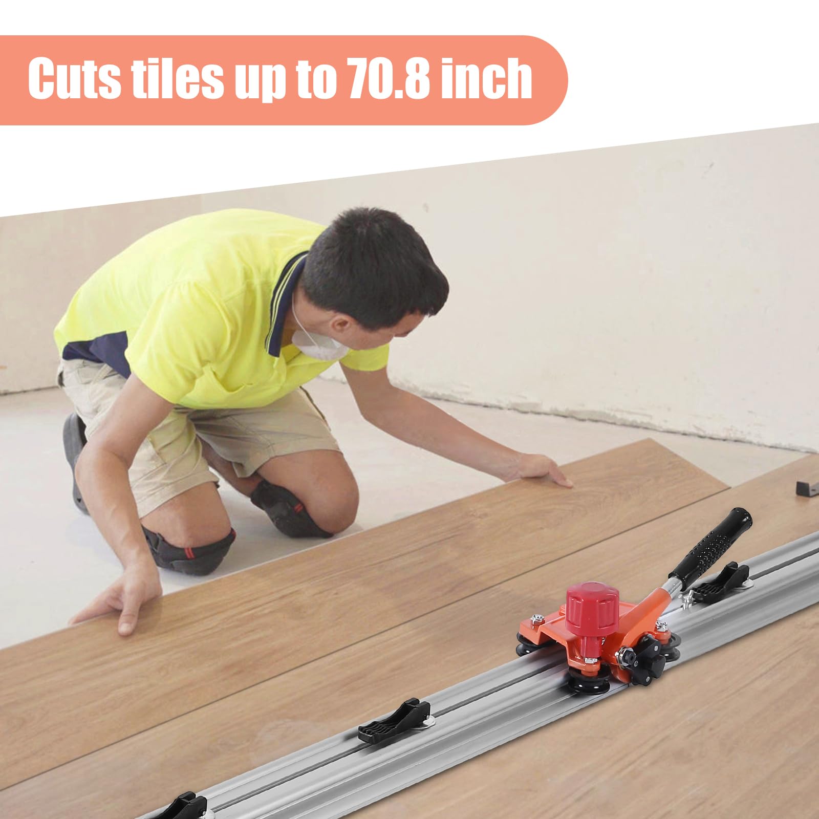 78 Inch Professional Manual Tile Cutter with Carrying Case - Heavy Duty Large Format Tile Cutter for Porcelain & Ceramic Tiles (0.12