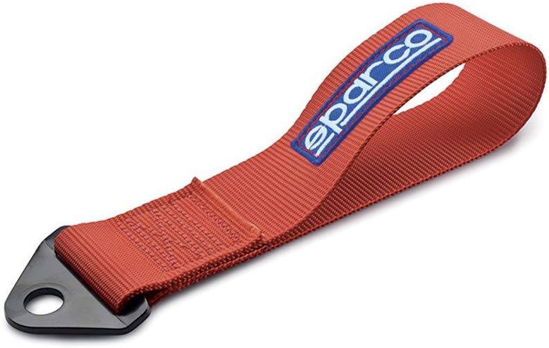 Sparco 01637RS Heavy Duty Towing Hook Ribbon - Red, 3000kg Max Capacity - Ideal for Car Towing, Off-Road Recovery & Emergency Vehicle Assistance