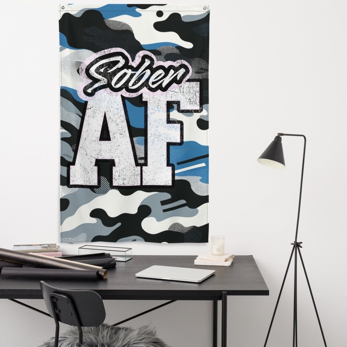 Sober AF All Over Print Flag - Funny Sobriety Gift for Recovery & AA Meetings - Perfect for Home, Office, or Support Group Decor