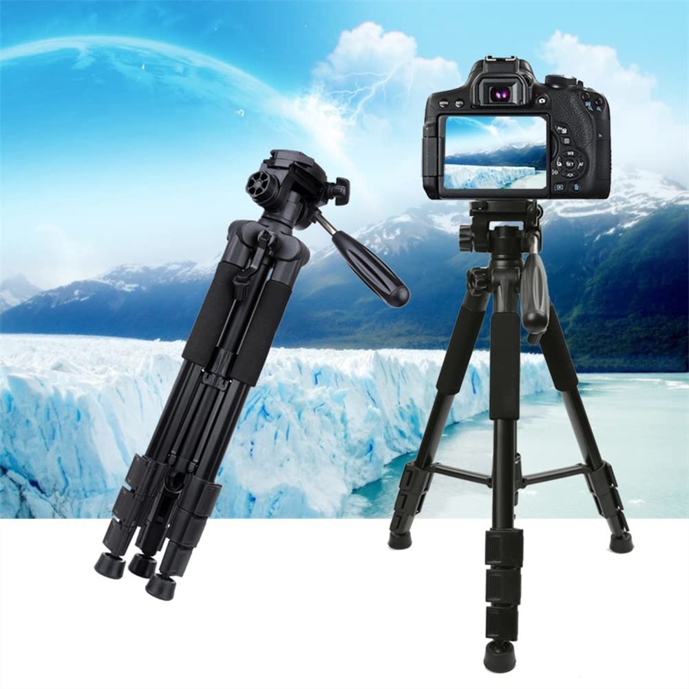 Professional RajoNN Q111 Aluminum Tripod Stand - Portable Travel Camera & Phone Tripod with Mount Holder for DSLR, Smartphone, iPad - Perfect for Vlogging, Photography & Video Shooting