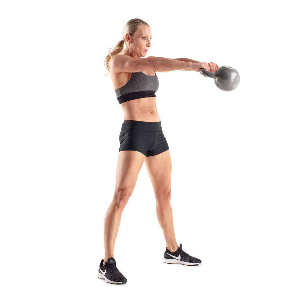 Weider 35lb Cast Iron Kettlebell with Hammertone Finish - Single Dumbbell for Strength Training, CrossFit, and Home Gym Workouts