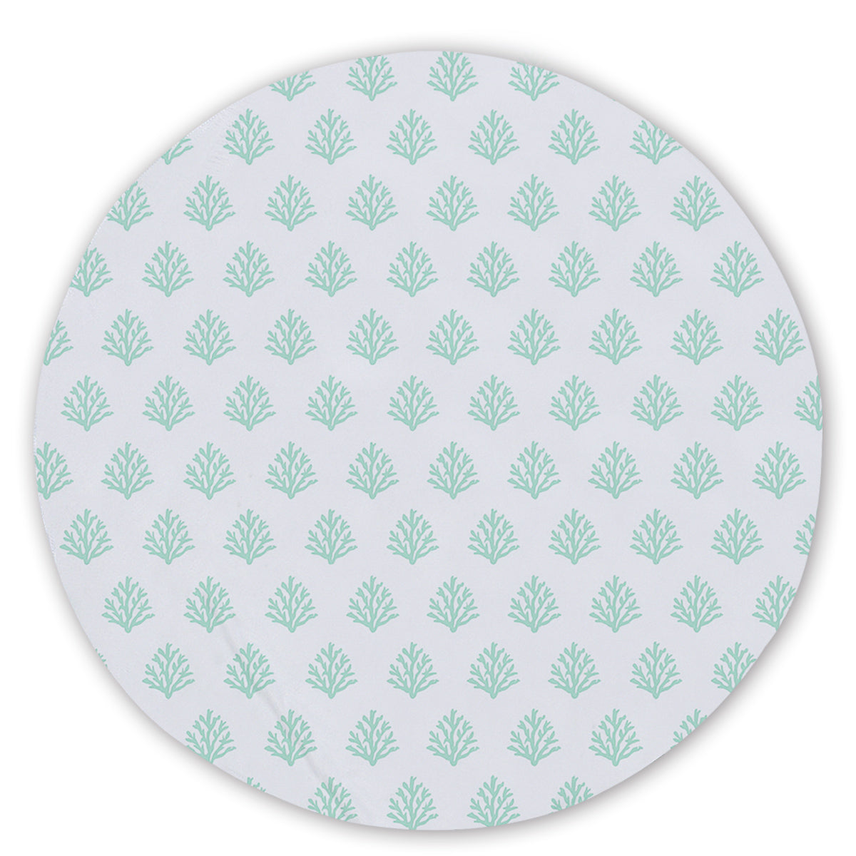 Coral Mint Round Area Rug - Soft Non-Slip Boho Chic Floor Mat for Living Room, Bedroom & Nursery | Home Decor Accent