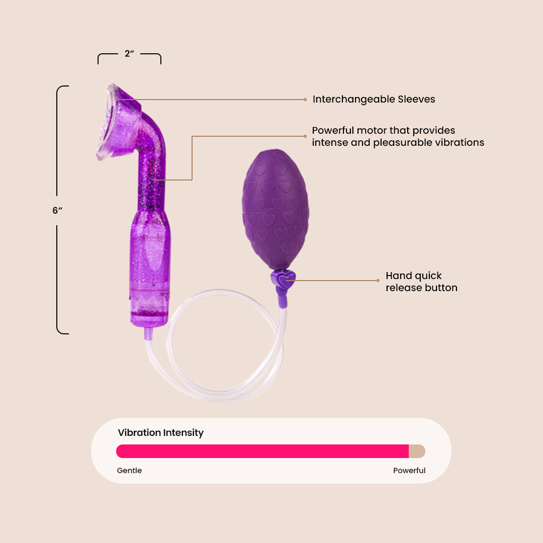 Original Clitoral Pump for Women - Intimate Pump with 2 Interchangeable Sleeves | Sensual Enhancement for Couples & Solo Play | Perfect for Foreplay & Sexual Wellness