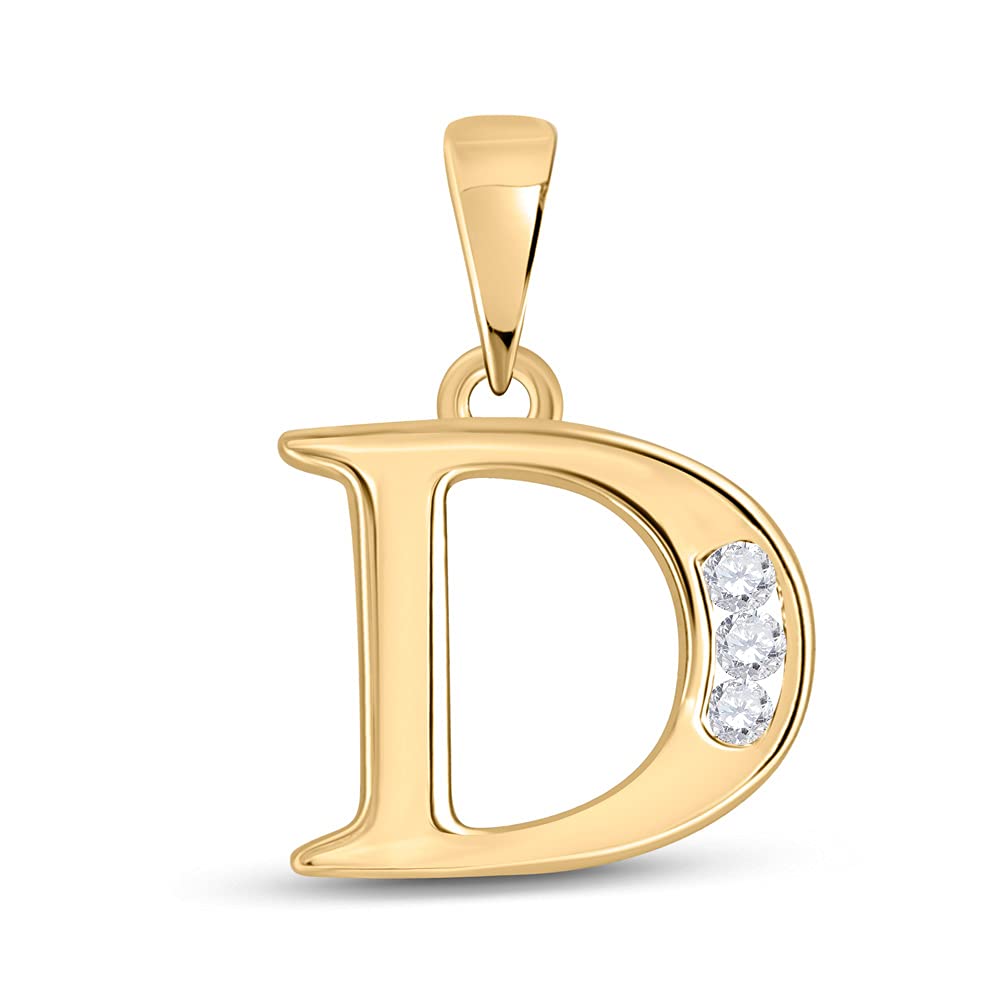 10kt Yellow Gold Round Diamond Initial 