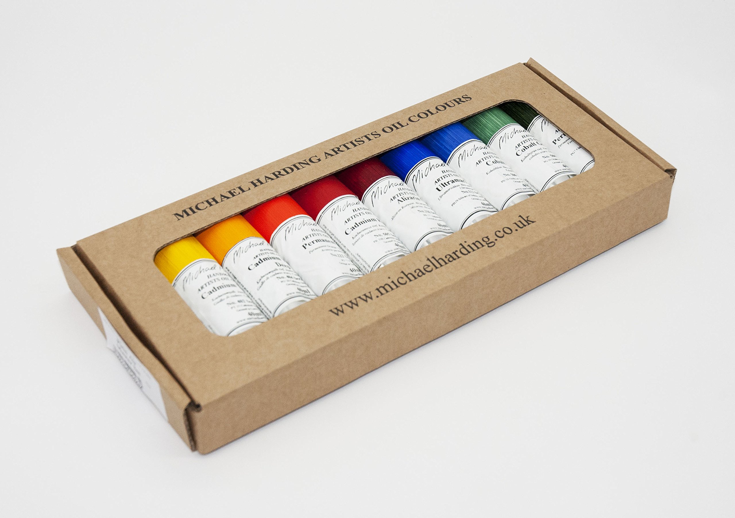 Michael Harding Artist Oil Colors - Professional Plein Air Master Oil Painting Set (10 x 40ml Tubes) - Premium Quality for Landscape & Outdoor Painting - Art Supplies for Artists & Beginners