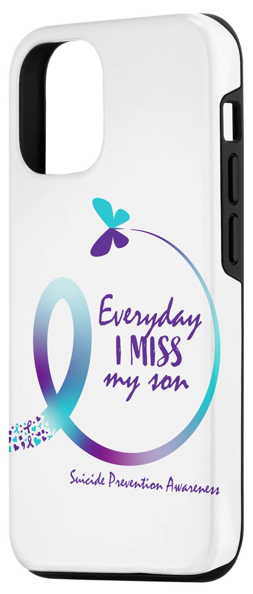 iPhone 12/12 Pro Case - Teal & Purple Suicide Awareness Ribbon Design | Slim Protective Phone Cover for iPhone 12/12 Pro | Show Support for Mental Health Awareness