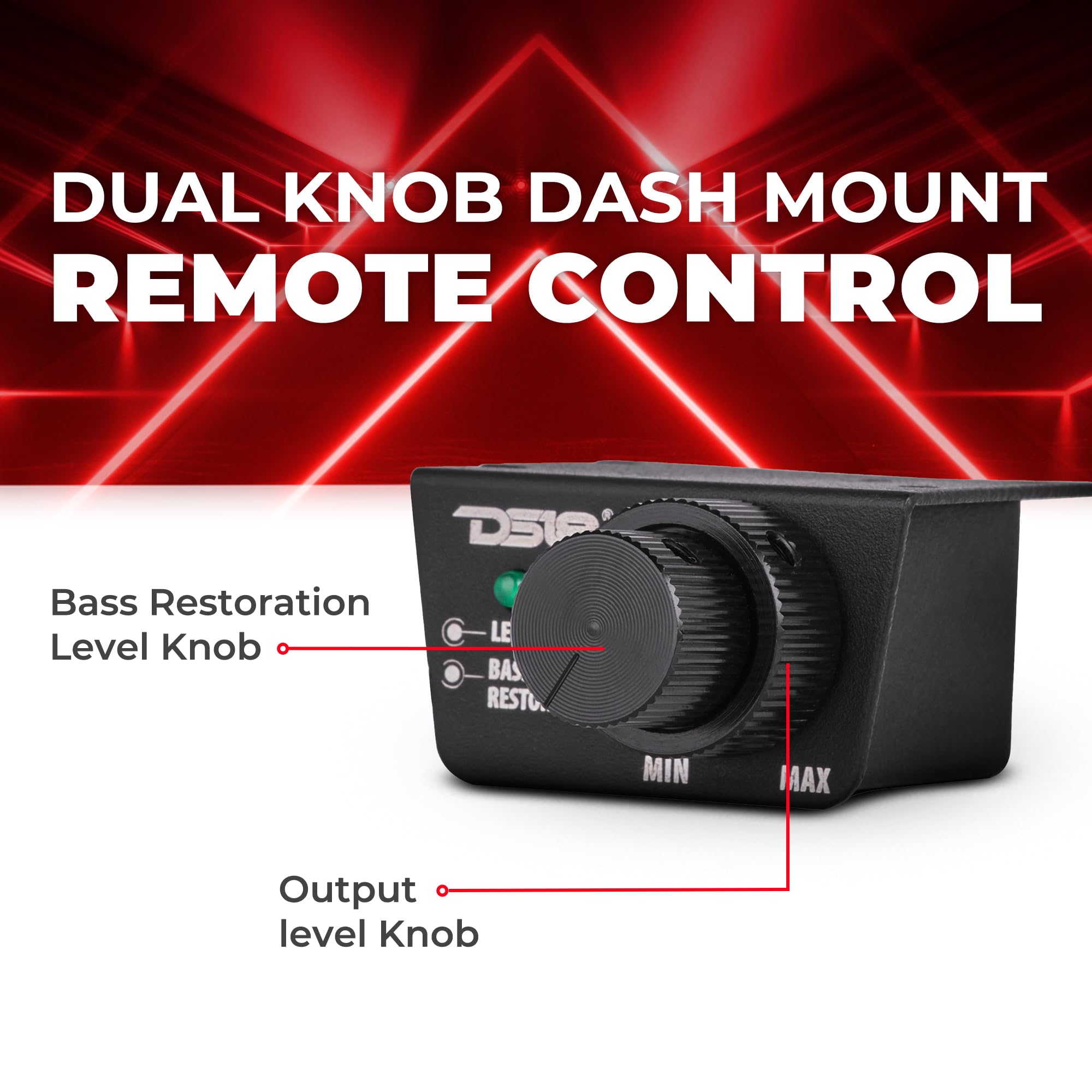 DS18 DBPX200 Digital Bass Processor with Hi-Low Signal Converter & Speaker Emulator - 2-Channel Preamp Input/Output, Adjustable Bass EQ - Car Audio System Enhancement for Subwoofers and Amplifiers