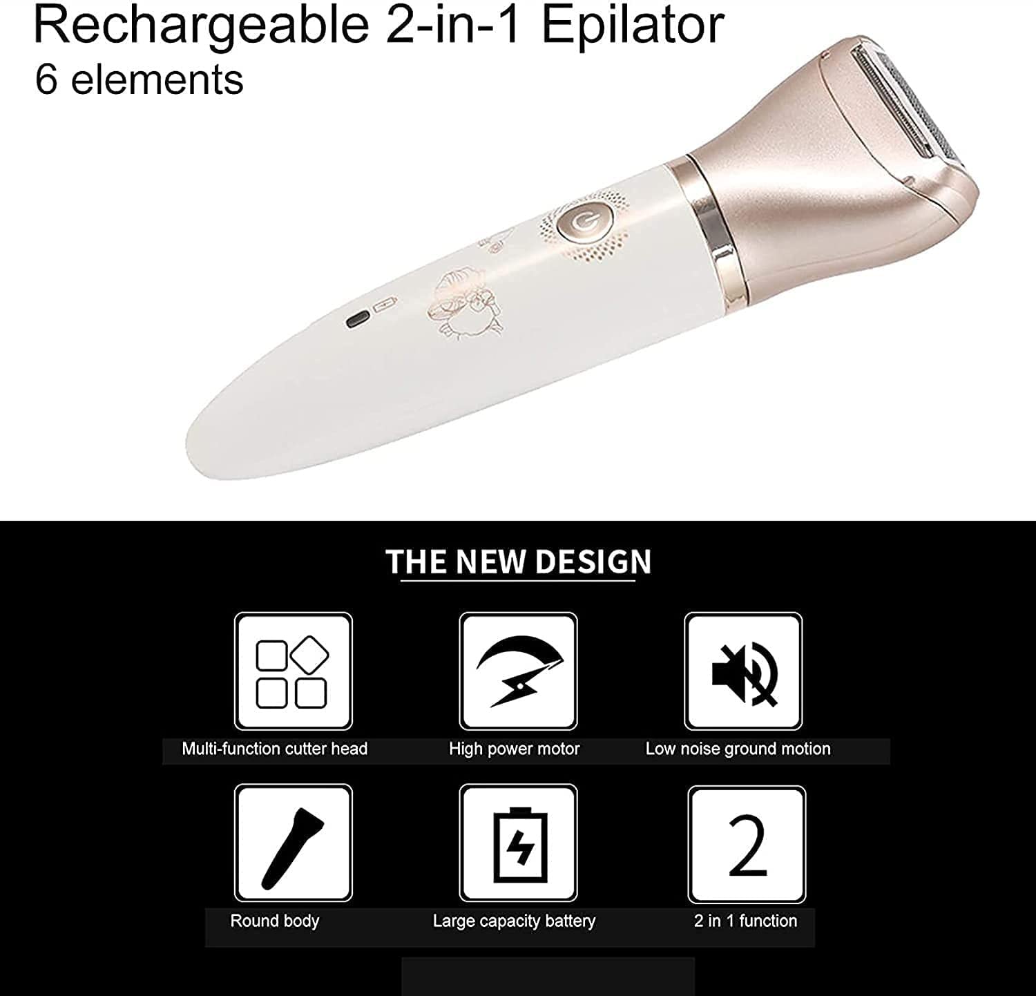 KouRy 2-in-1 Electric Shaver & Epilator for Women - USB Rechargeable, Waterproof Hair Trimmer & Remover - Perfect Gift for Her | Smooth Legs, Underarms & Bikini Line at Home or Travel