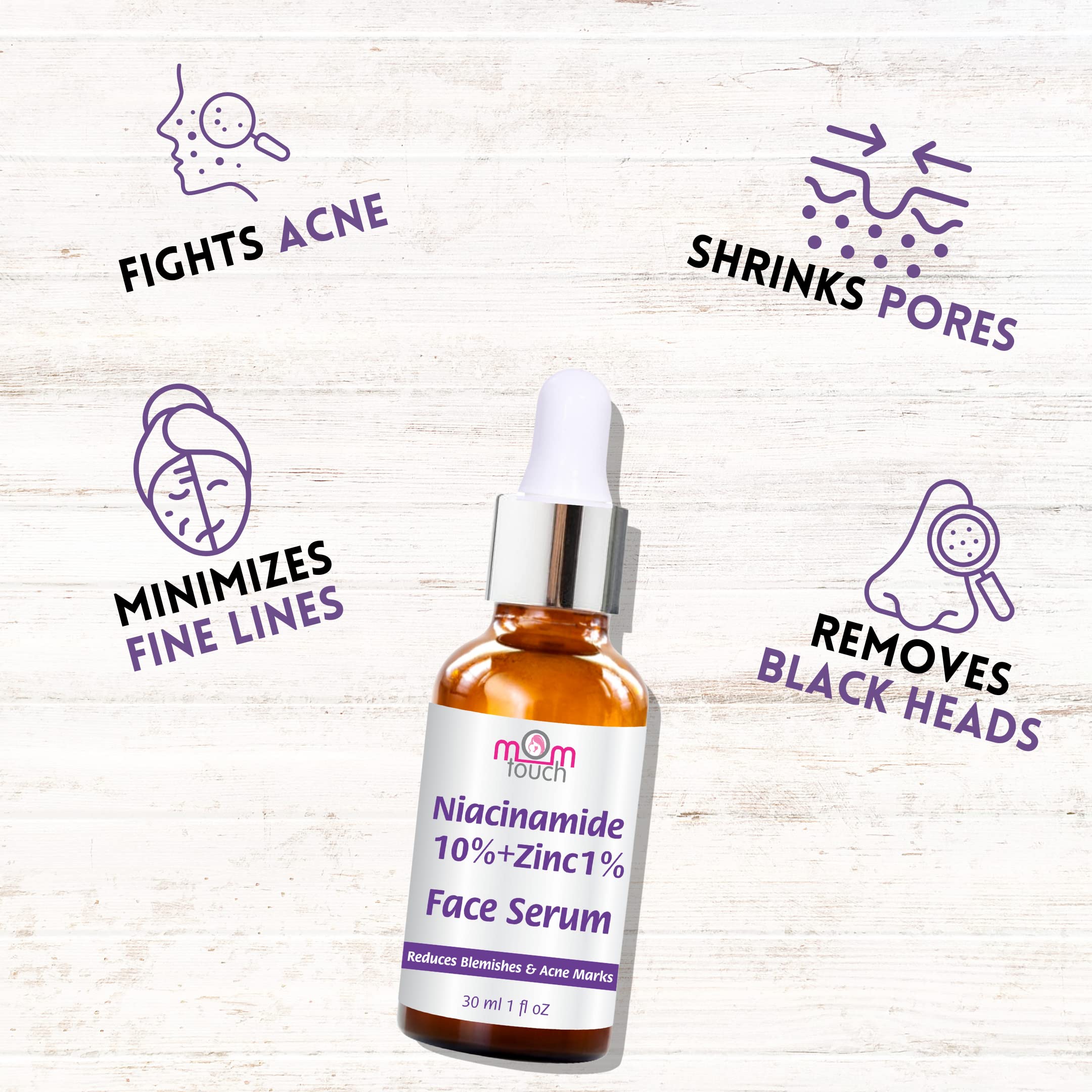 Niacinamide Face Serum with Zinc for Acne Marks, Blemishes & Oil Control | Skin Clarifying Anti-Acne Treatment for Oily & Acne-Prone Skin | 30ml | Reduce Breakouts & Improve Skin Texture for Daily Skincare Routine