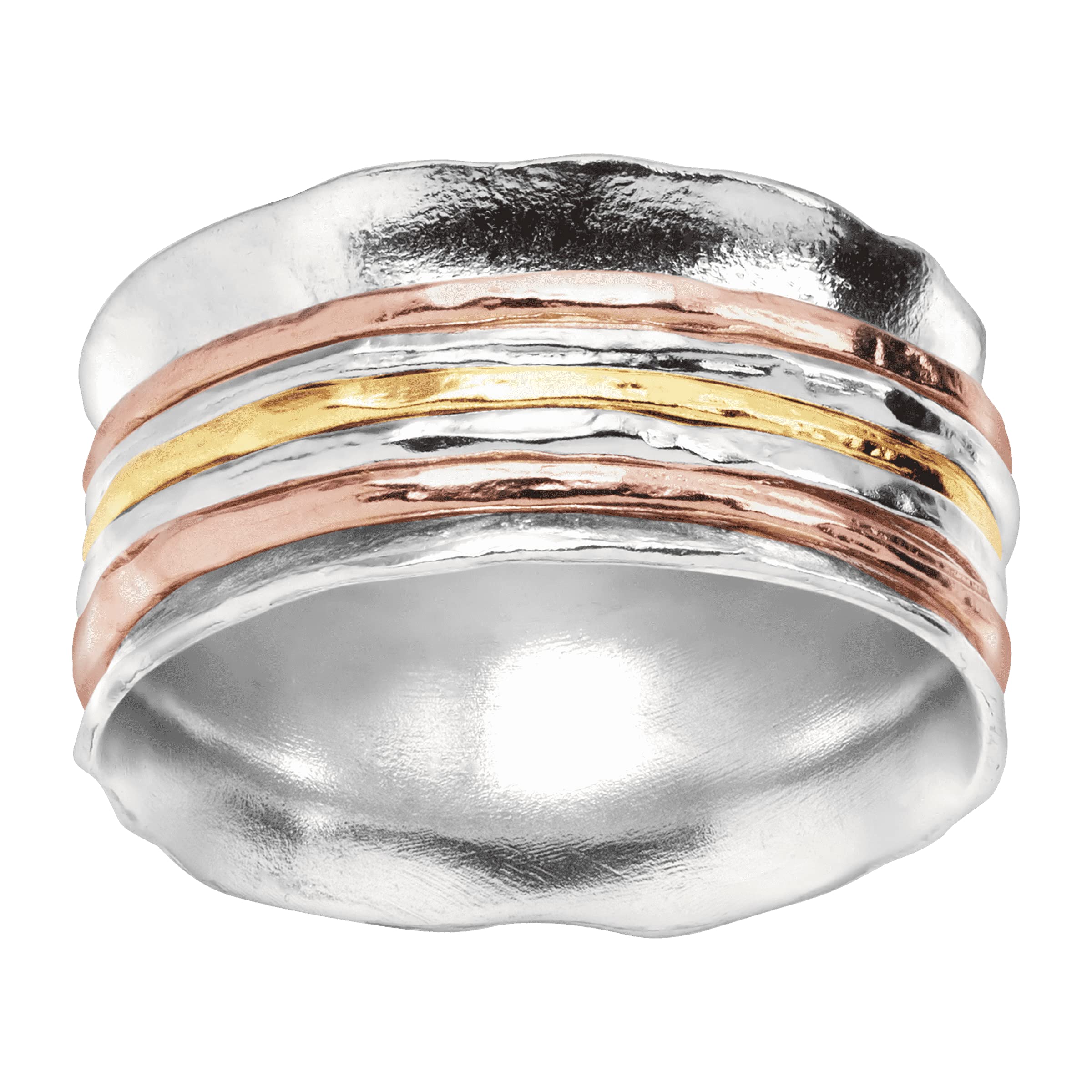 Silpada 'Gold Rush' Spinner Ring - Sterling Silver & 18K Yellow & Rose Gold Plated Fashion Jewelry - Perfect for Everyday Wear, Gifts & Special Occasions