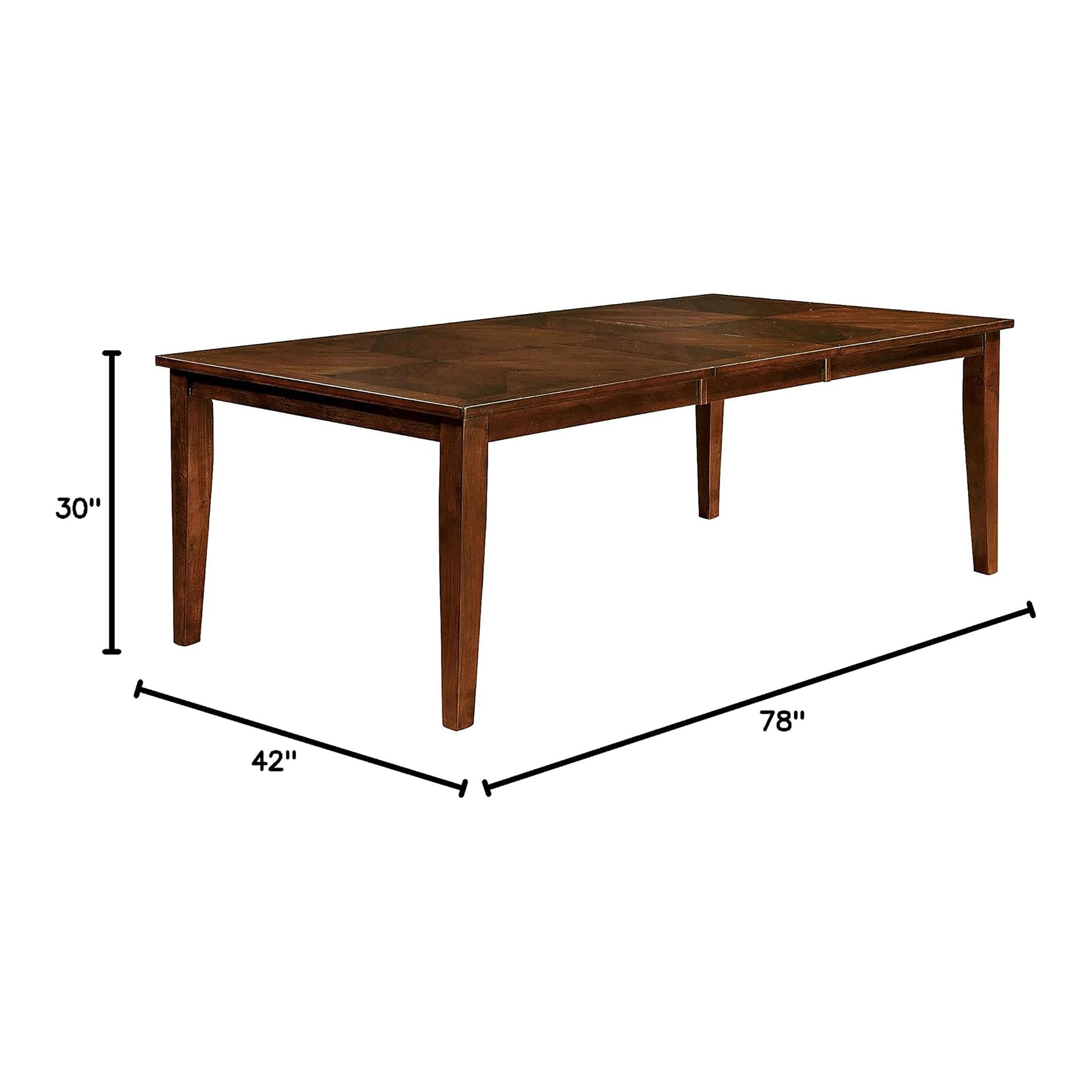 Tristen Solid Wood Extendable Dining Table - Brown Cherry Finish | Expandable for 6-8 People | Perfect for Dining Rooms, Kitchens & Small Spaces