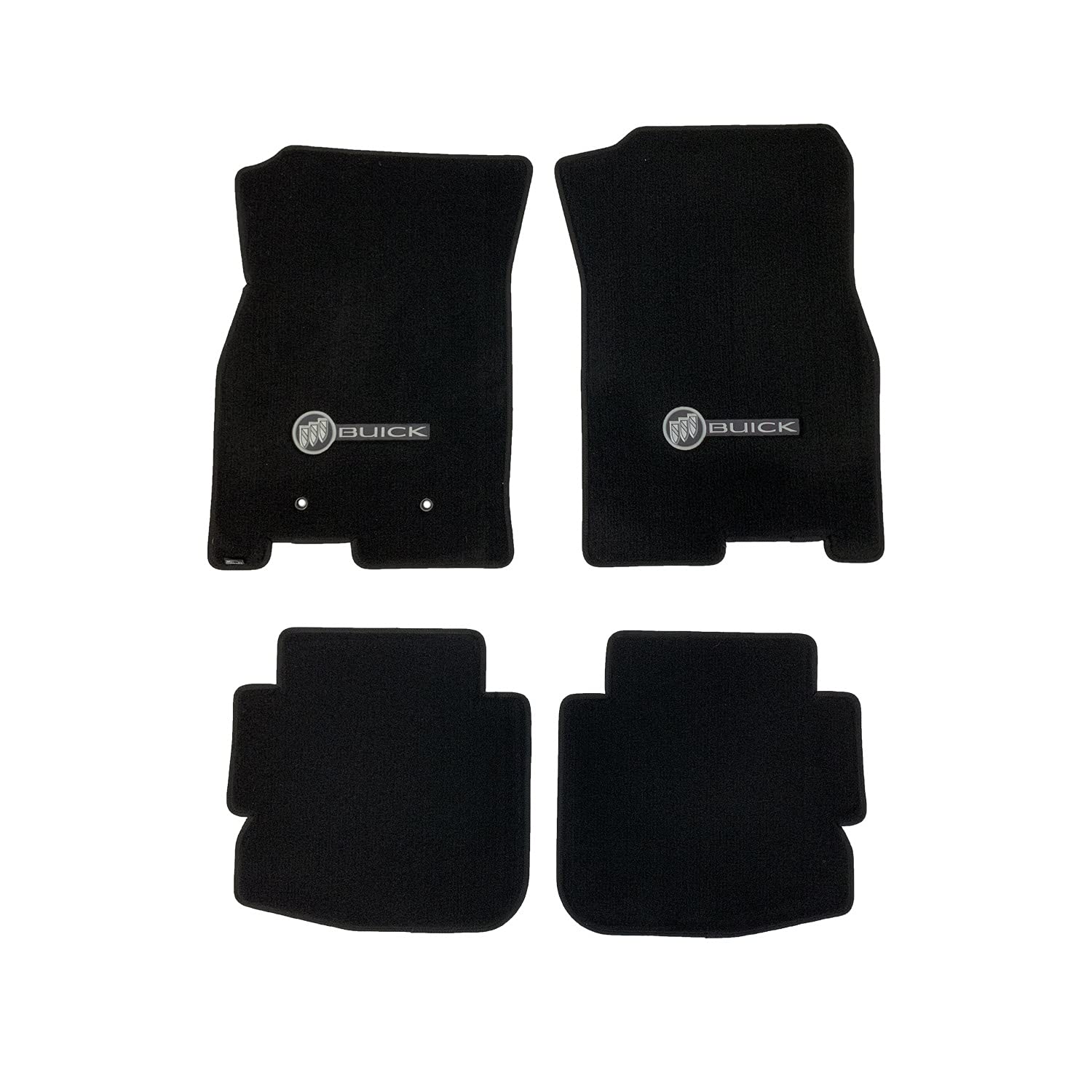 Premium Custom-Fit Carpeted Floor Mats for 2008.5-2011 Buick Lucerne - Black 4-Piece Set (Front & Rear) with Floor Fasteners - Luxury Car Interior Protection & Comfort for Daily Driving & Road Trips