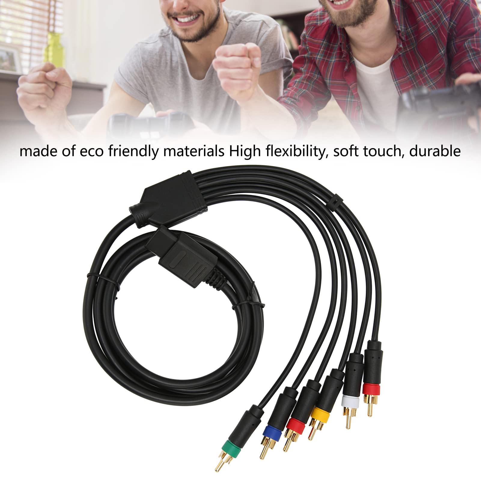 High-Quality RGB RGBS Composite Cable with 4 BNC Connectors - Compatible with NGC, N64, SFC & SNES Consoles - Durable Flexible Multi-Purpose AV Cable for Retro Gaming Setup
