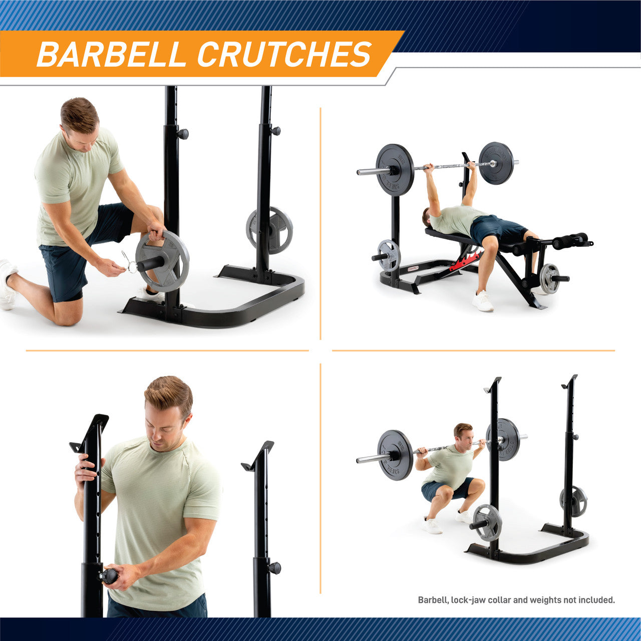 Marcy MD 7836 Olympic Weight Bench with Squat Bar Catch - 2-Piece Home Gym Equipment for Strength Training & Powerlifting Workouts