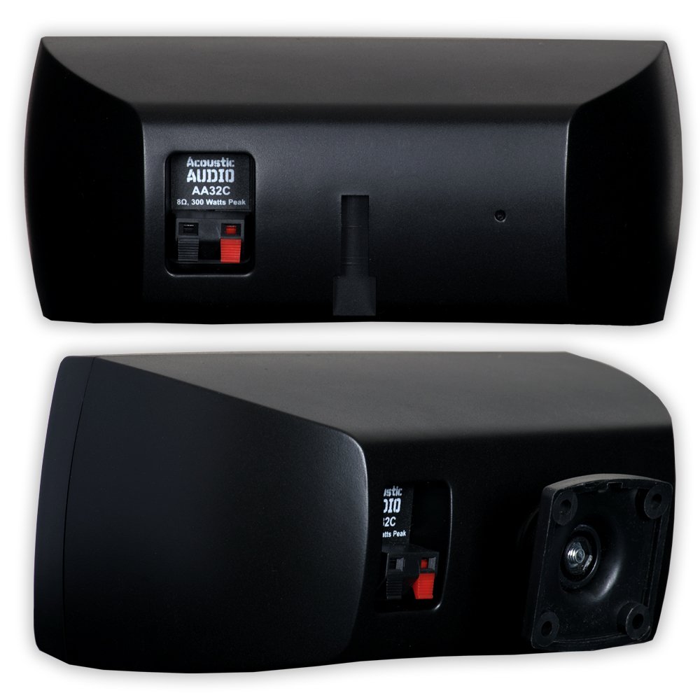 Acoustic Audio AA321B & AA32CB Wall Mountable Indoor Speakers - 7 Piece Home Theater Speaker System for Surround Sound, Movies & Music